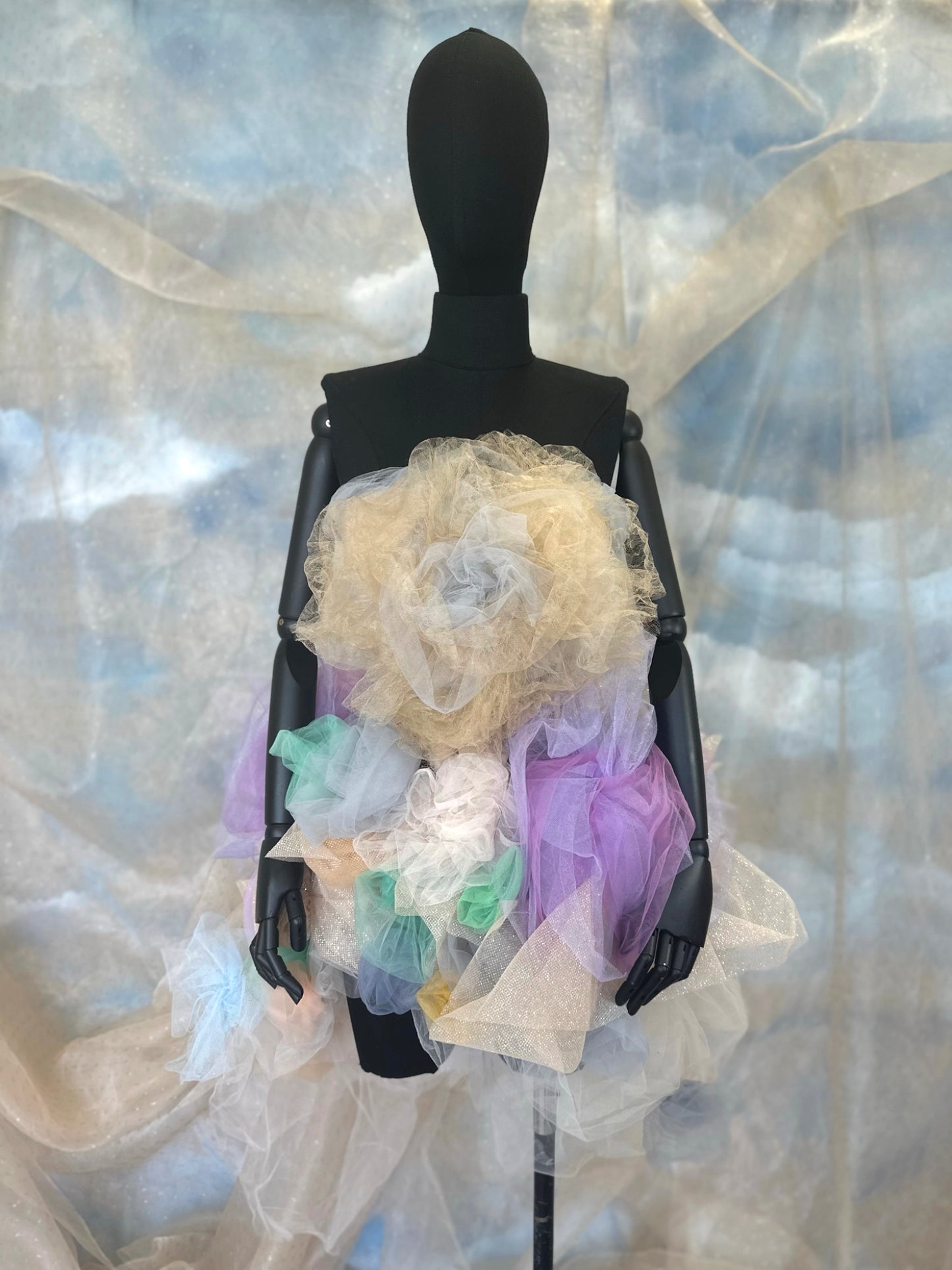 Tulle Roses Mini Dress