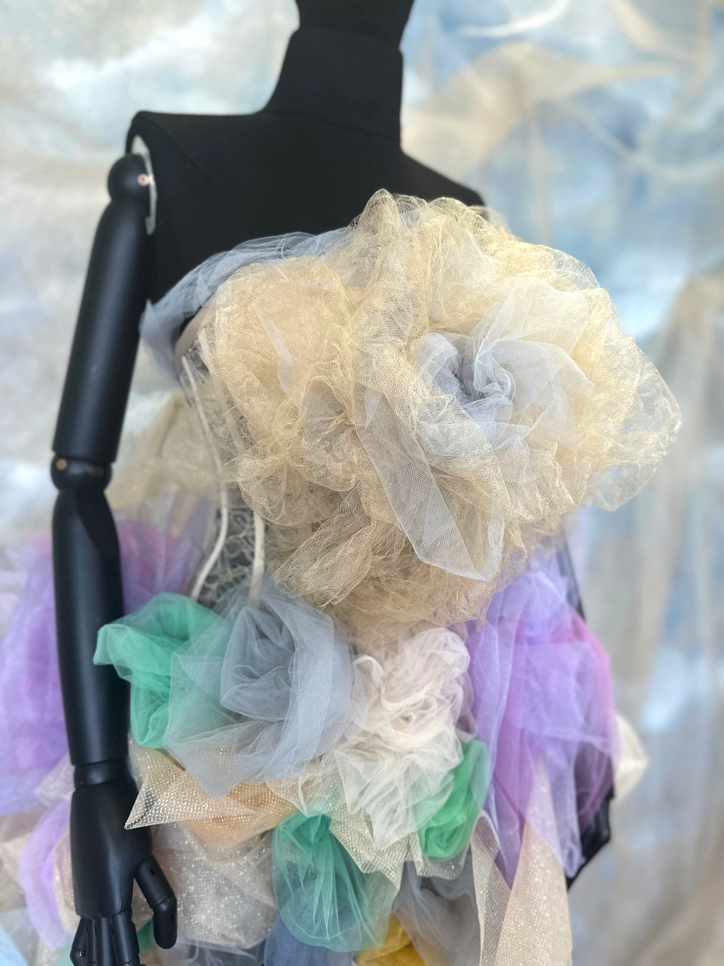 Tulle Roses Mini Dress