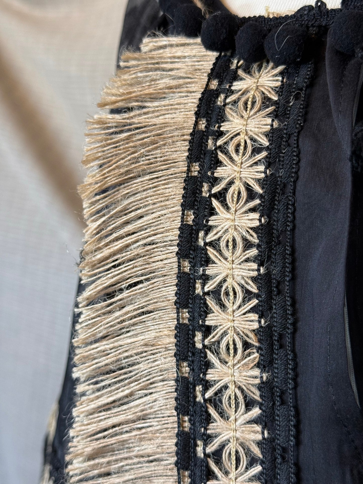 Black Romanian Blouse With Sandy Details