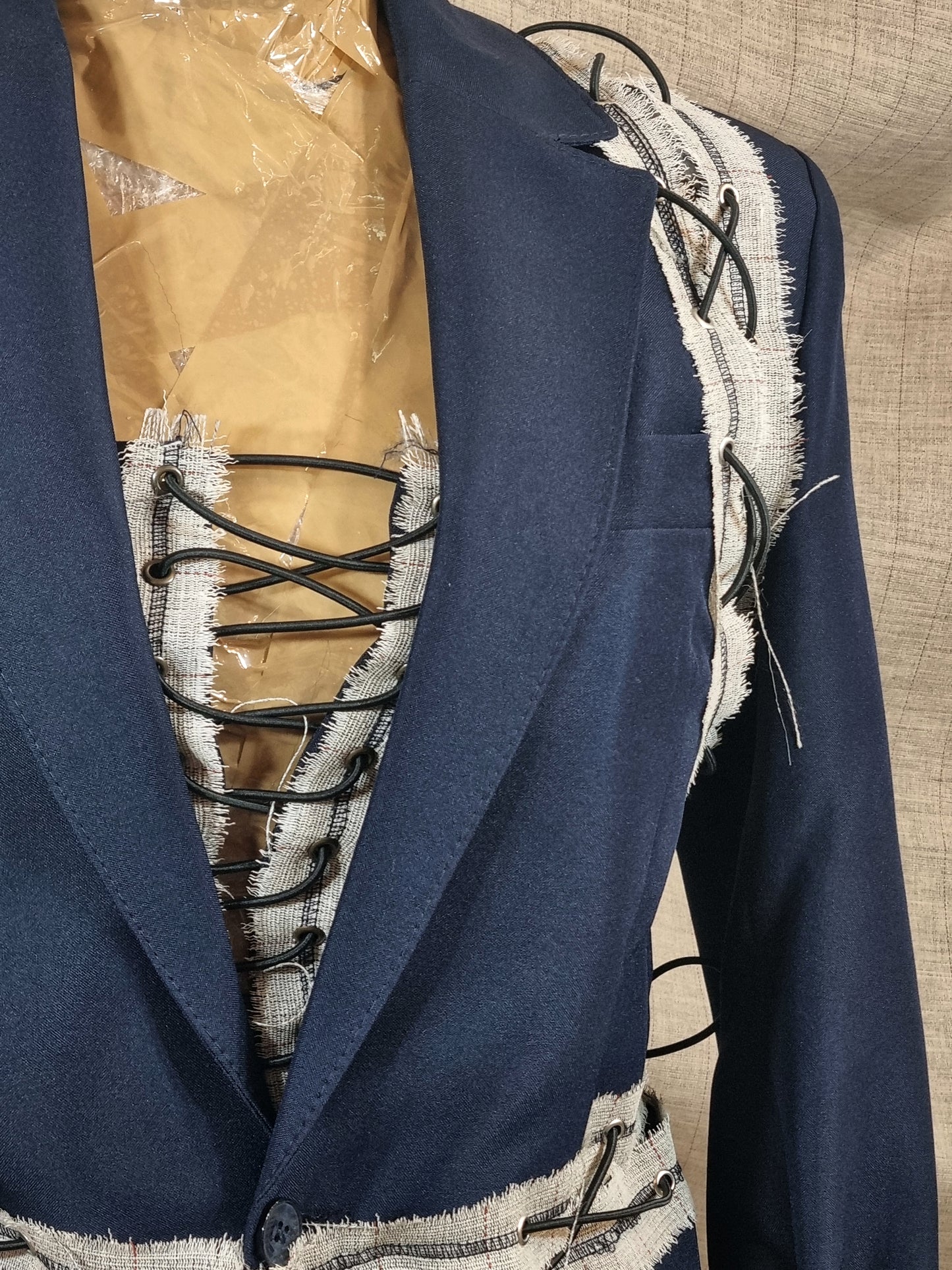 Dark Blue Cut-Out Jacket