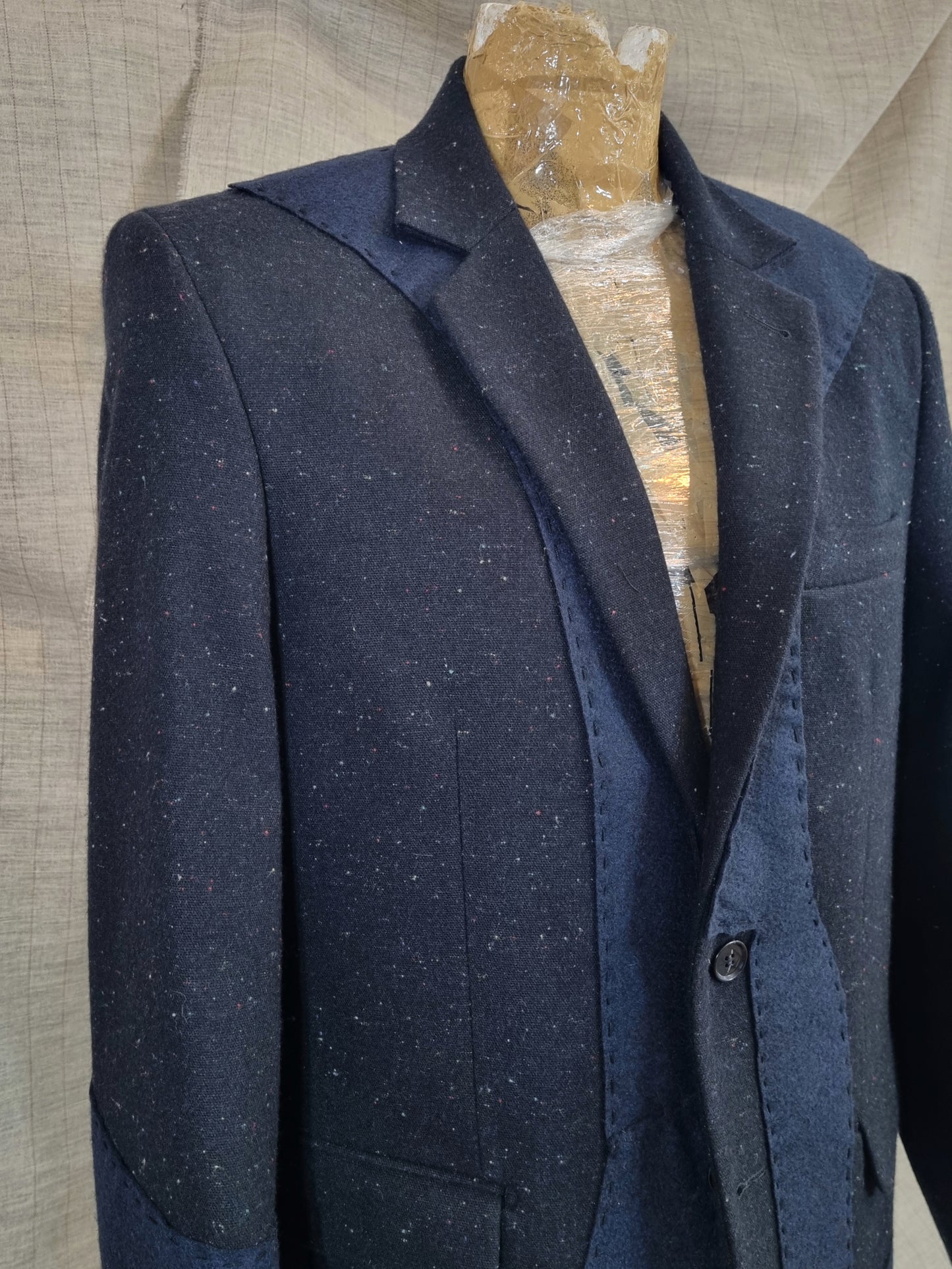 Dark Blue Patched Jacket