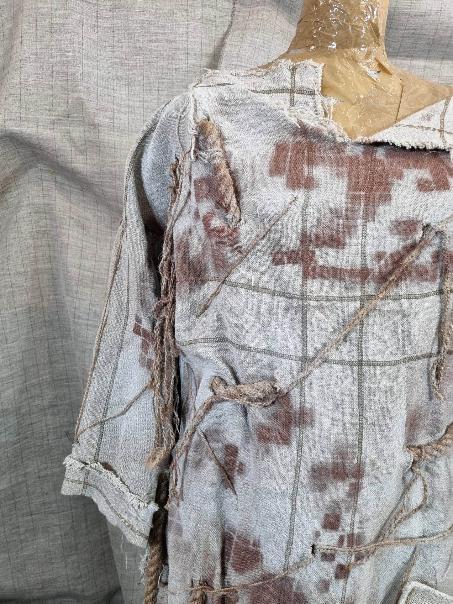 Hand-Painted Dress With Threaded String