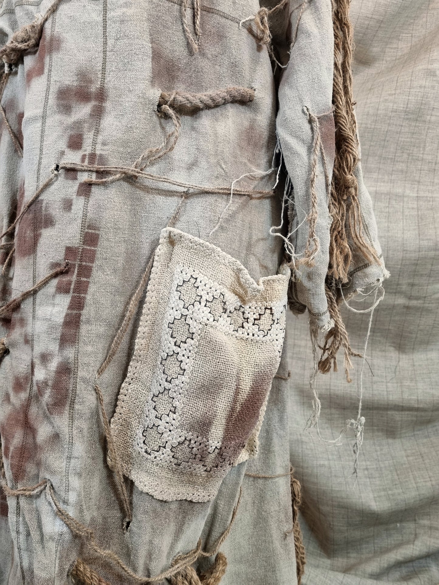 Hand-Painted Dress With Threaded String