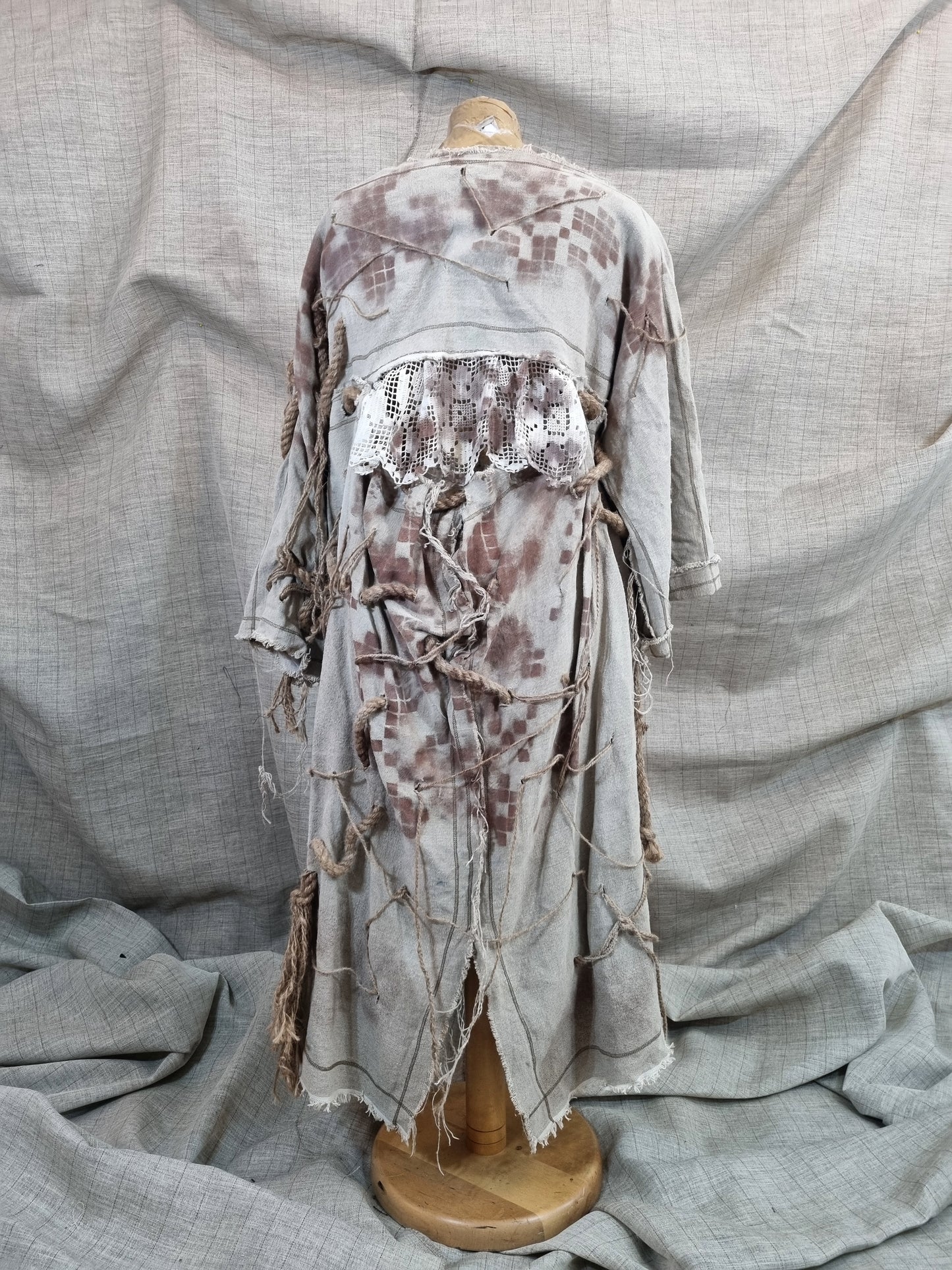 Hand-Painted Dress With Threaded String