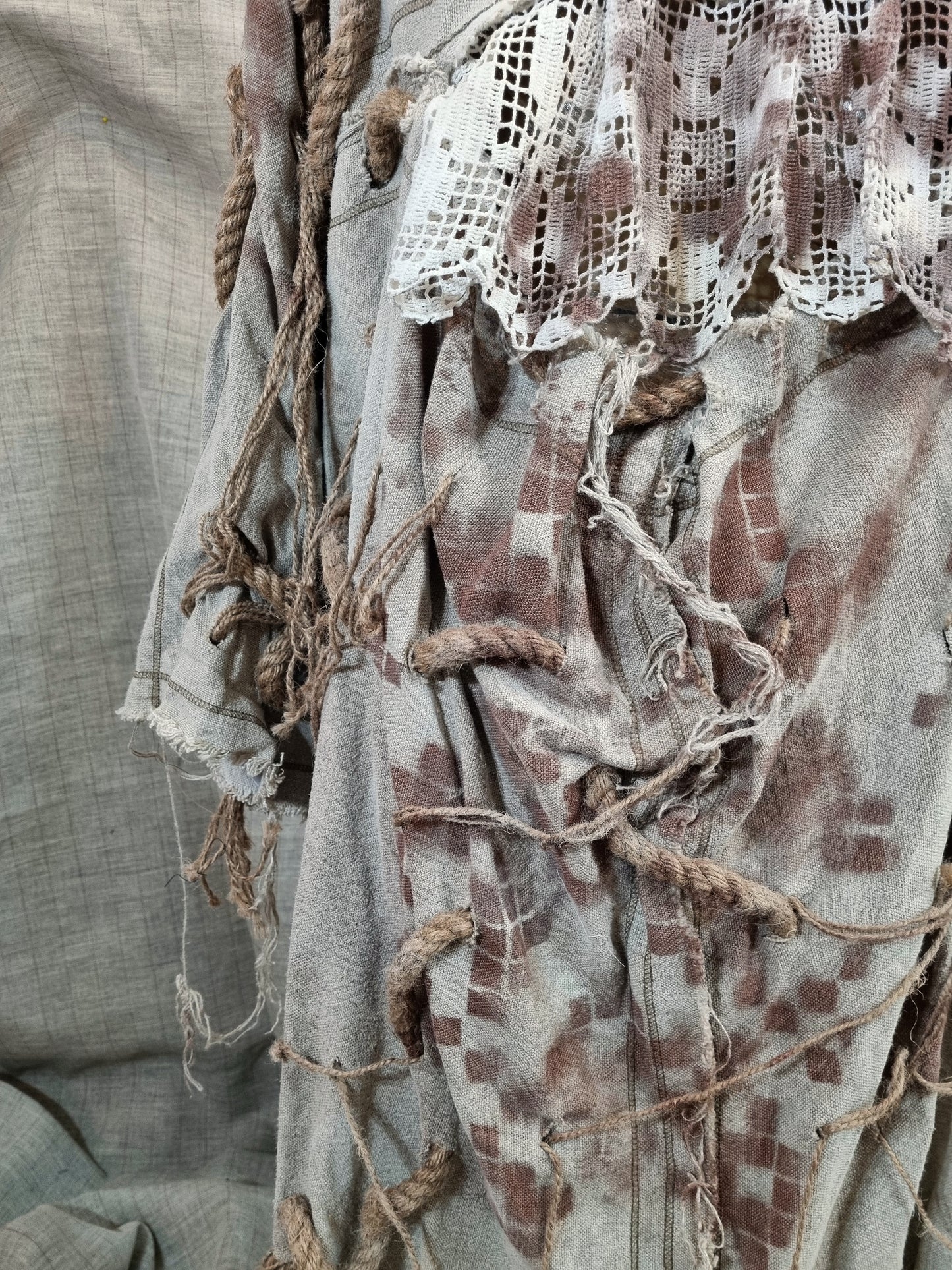 Hand-Painted Dress With Threaded String