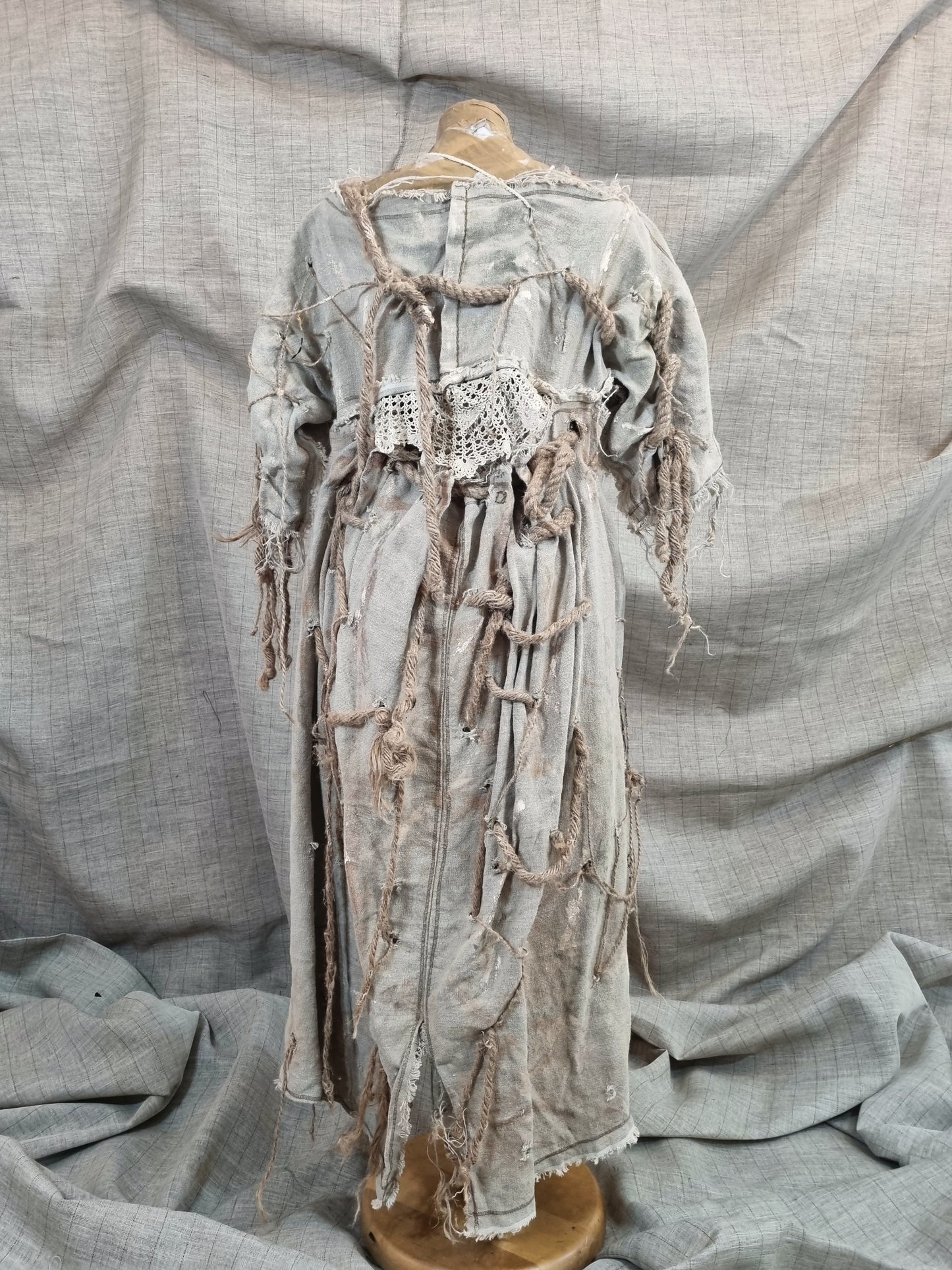 Hand-Painted Dress With Threaded String