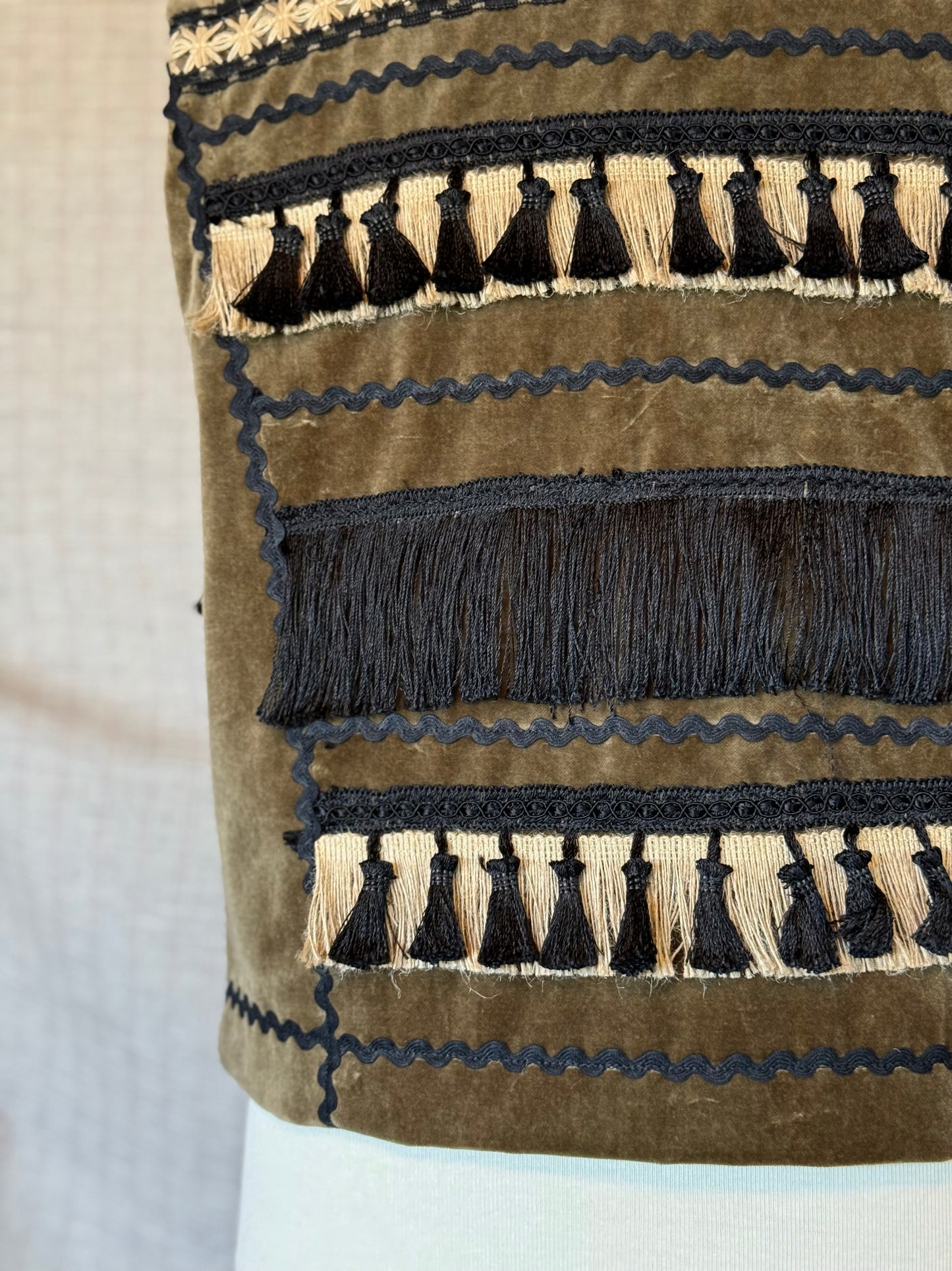 Velvet Vest With Fringe