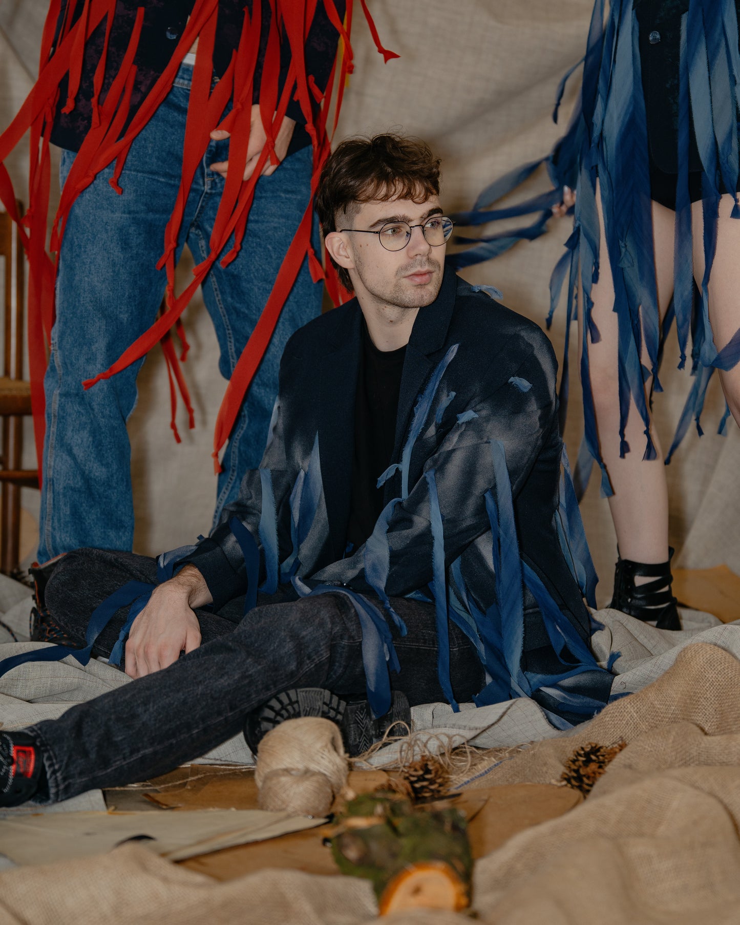Hand-painted Dark Blue Jacket
