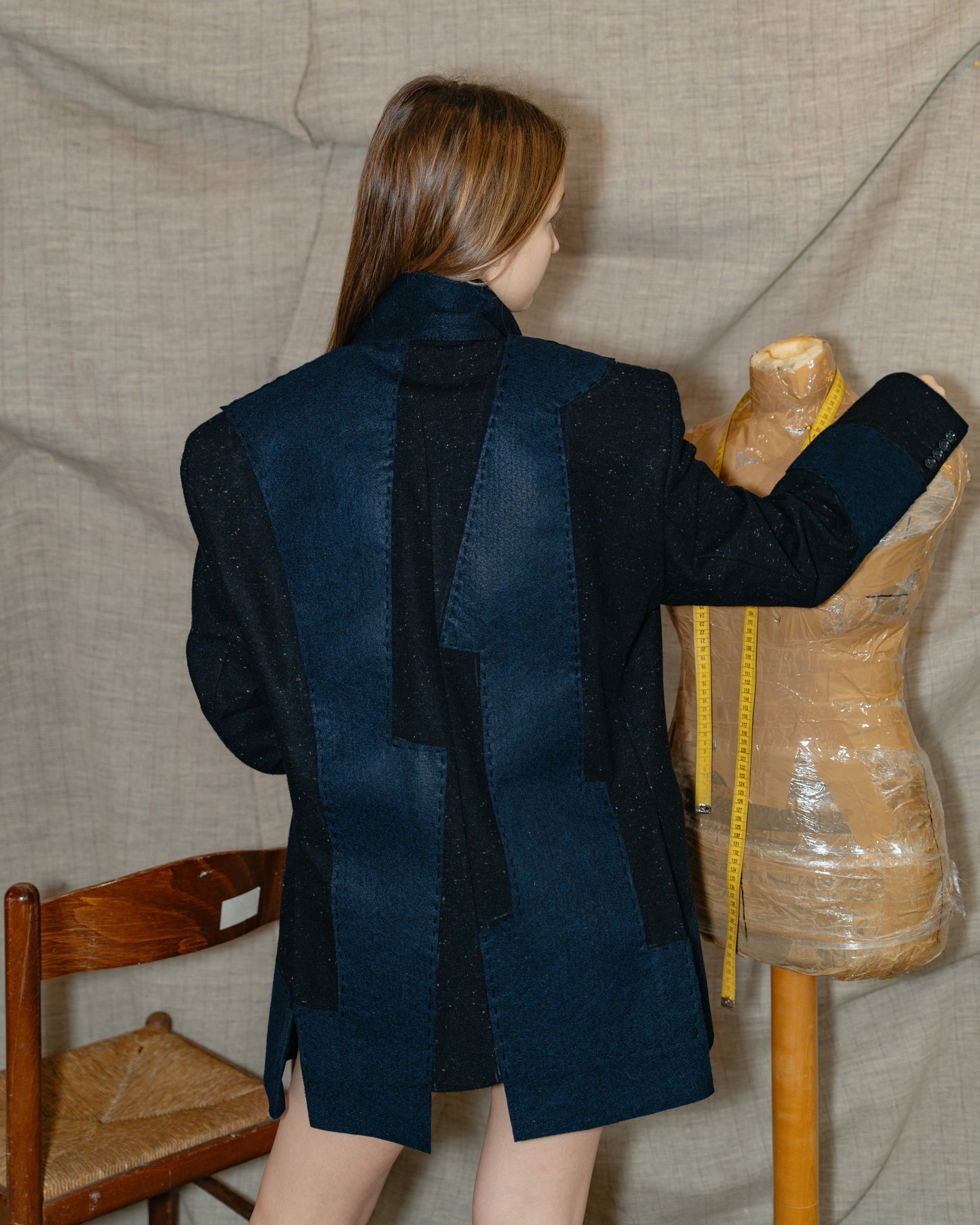 Dark Blue Patched Jacket