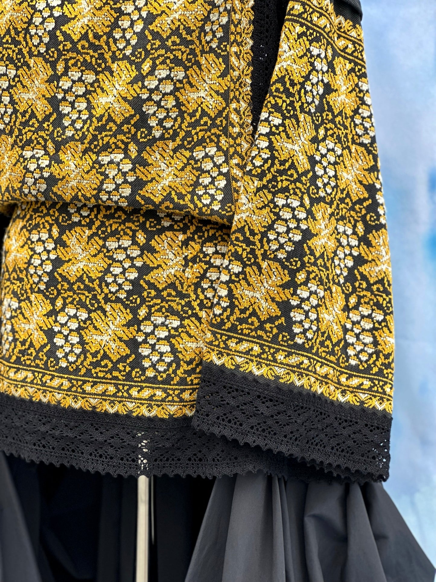 "Dor" Black and Yellow Traditional Romanian Blouse