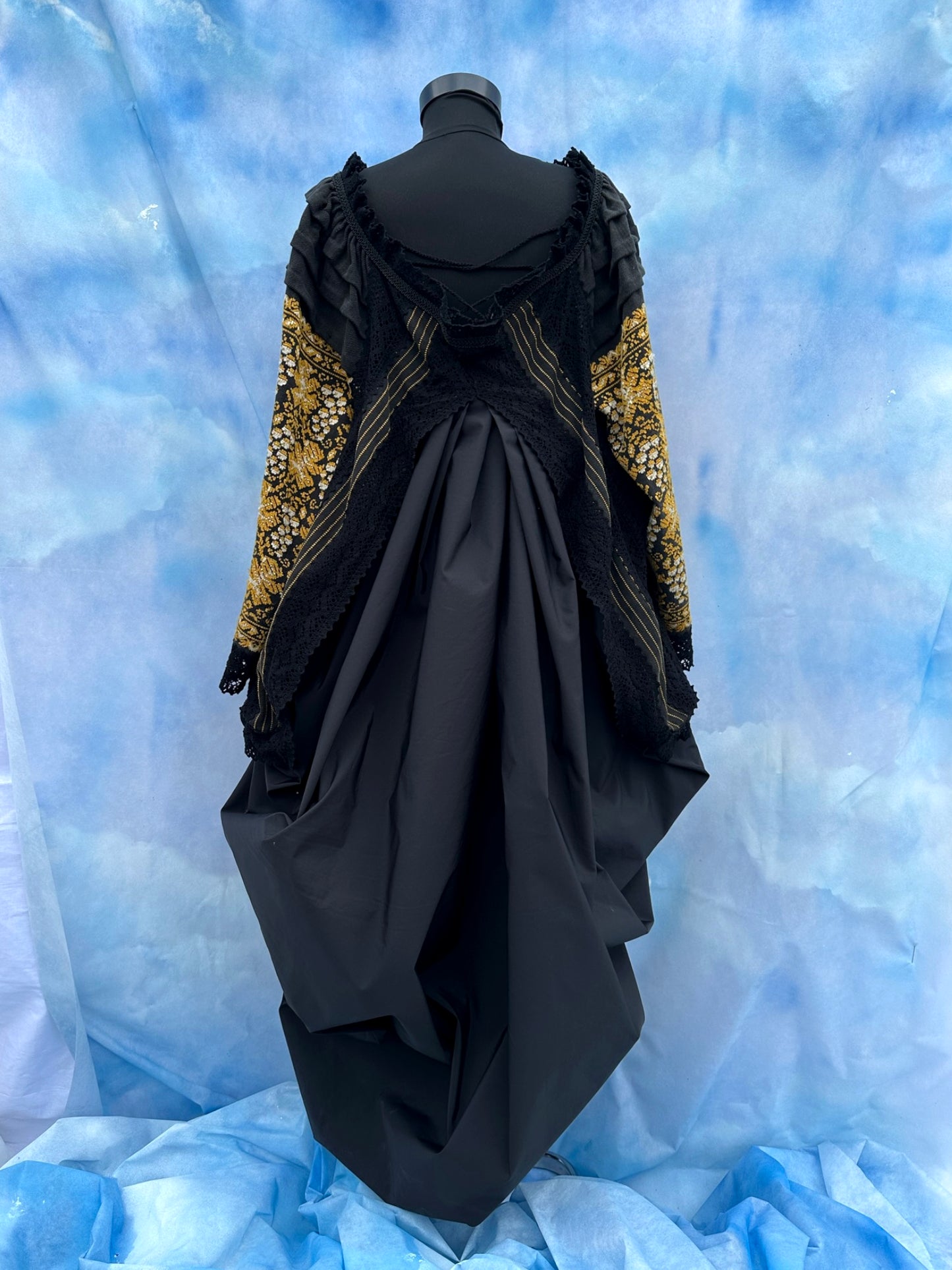 "Dor" Black and Yellow Traditional Romanian Blouse