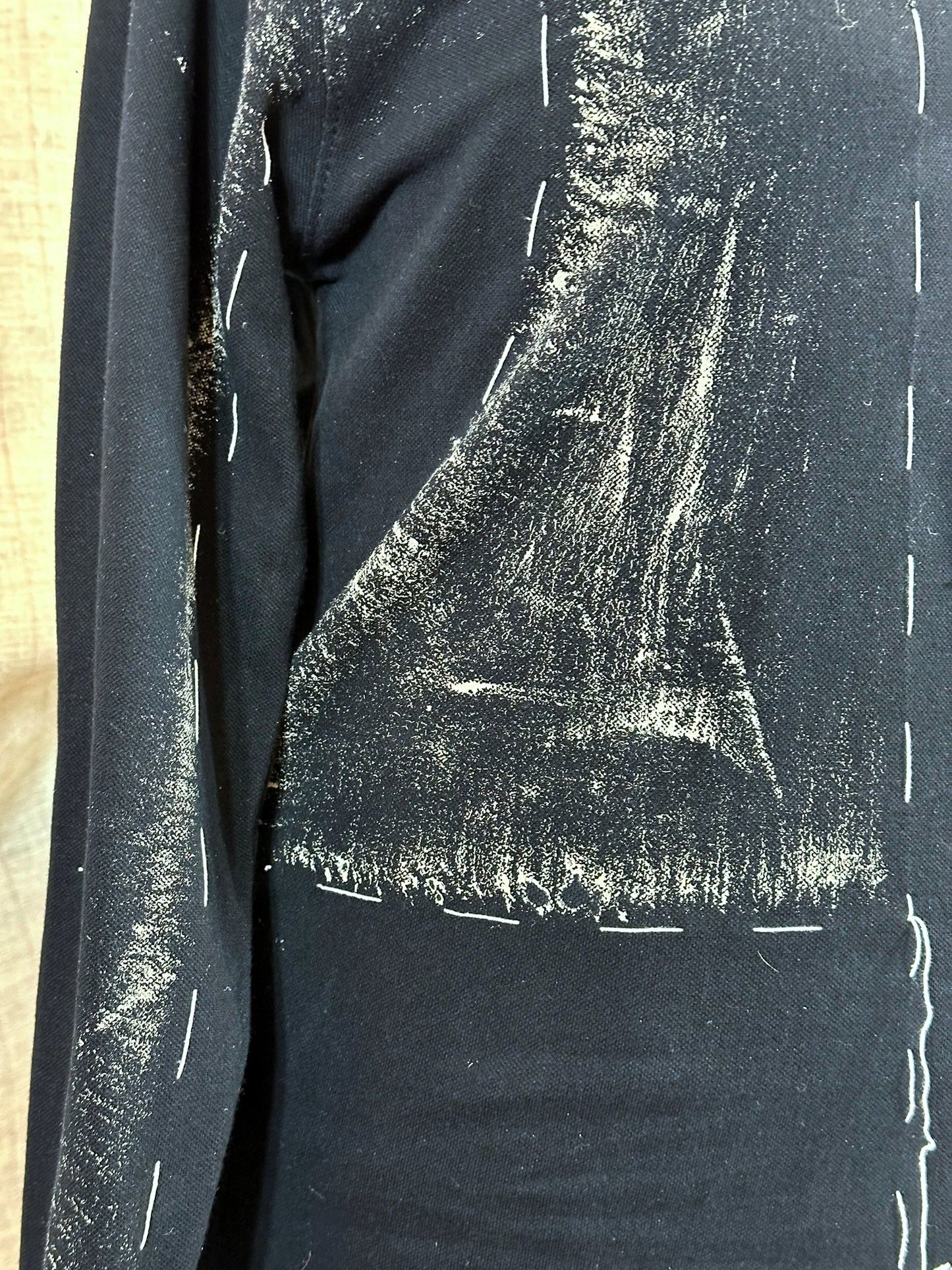 Hand-painted Polo Shirt With Decorative Threads