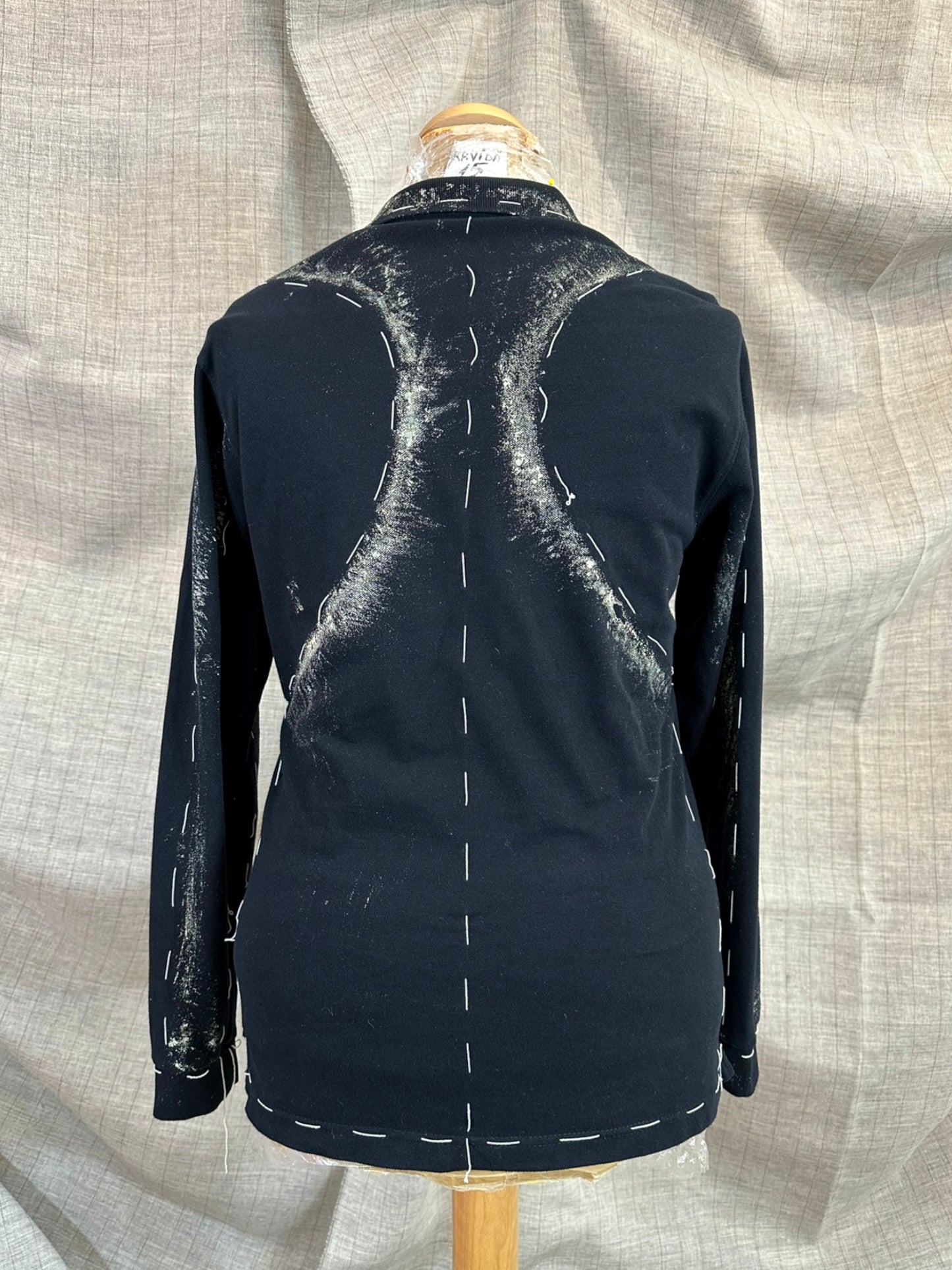 Hand-painted Polo Shirt With Decorative Threads