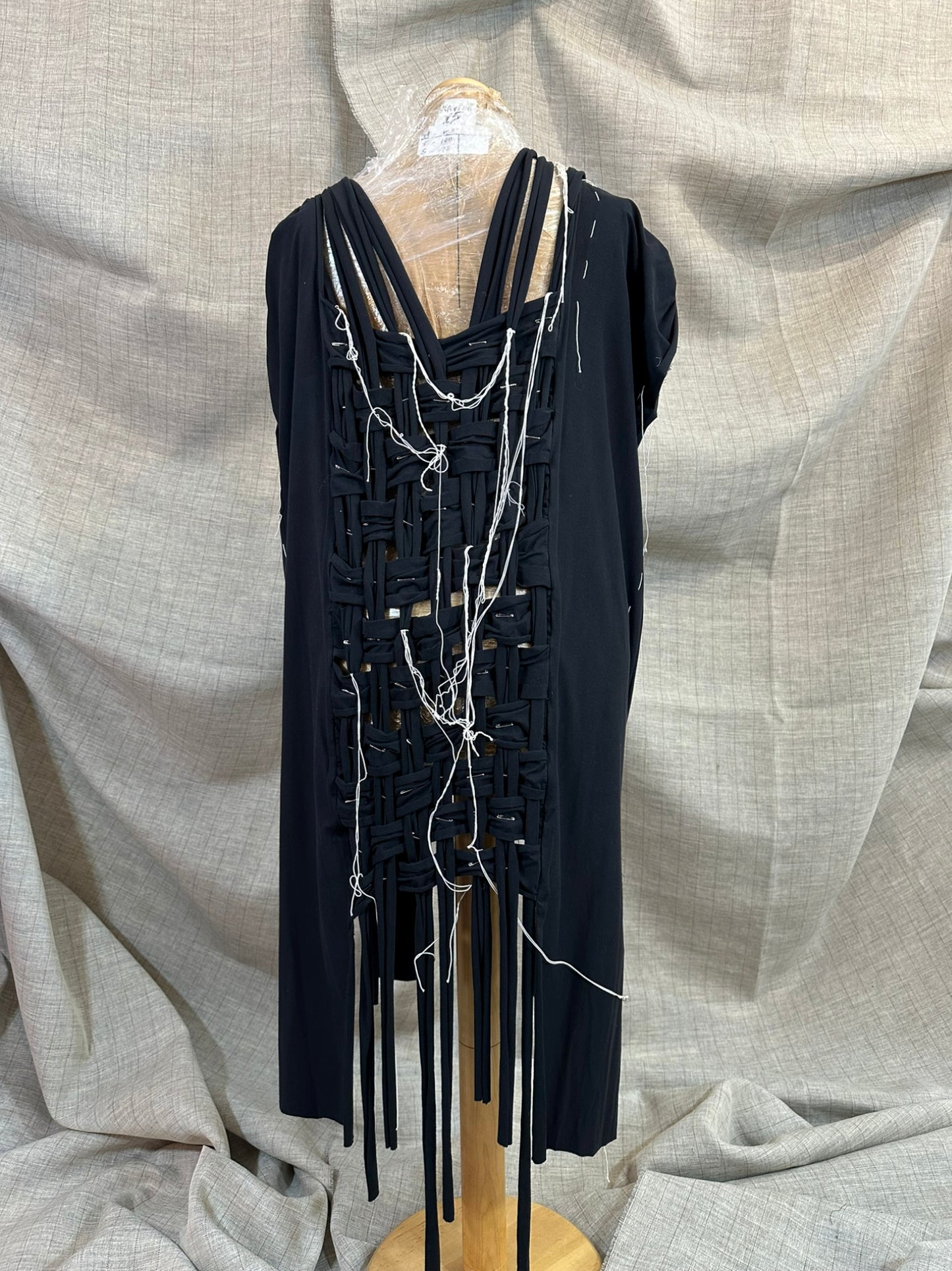 Woven Jersey Blouse With Handmade Threads
