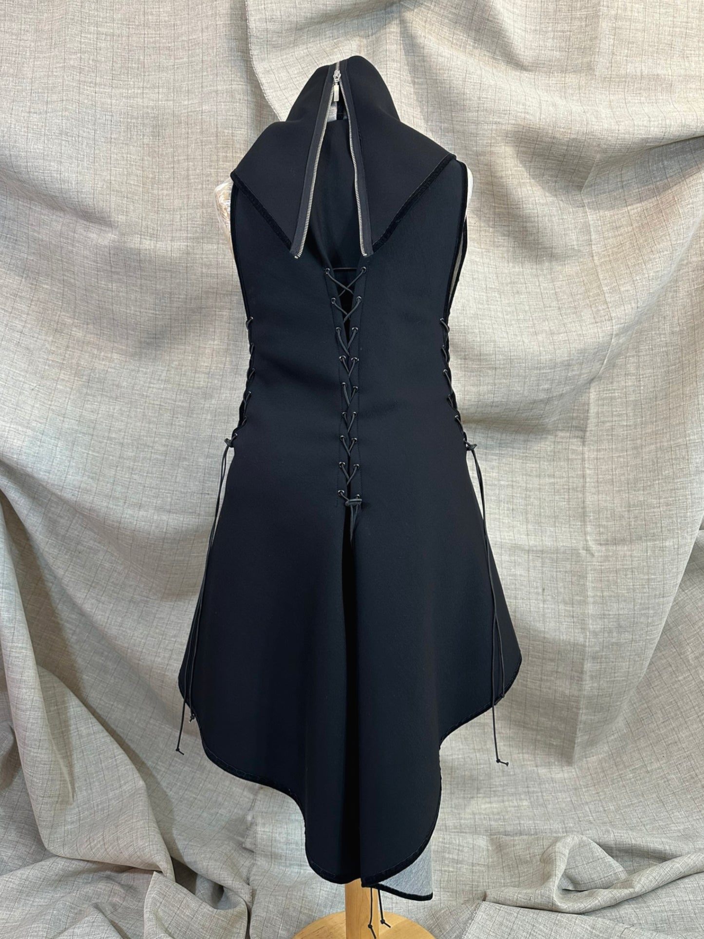 Black and Grey Asymmetrical Vest