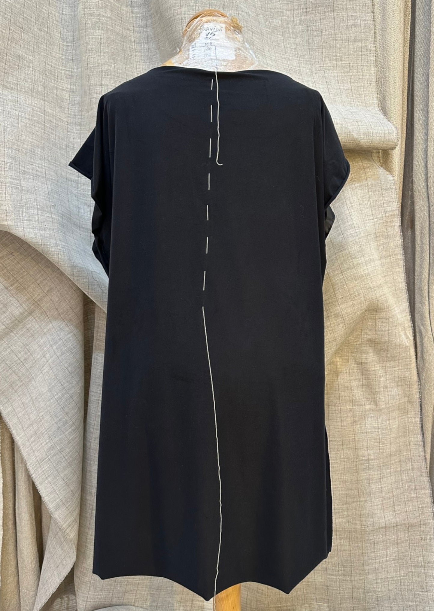 Black Top With Handmade Decorative Stitching