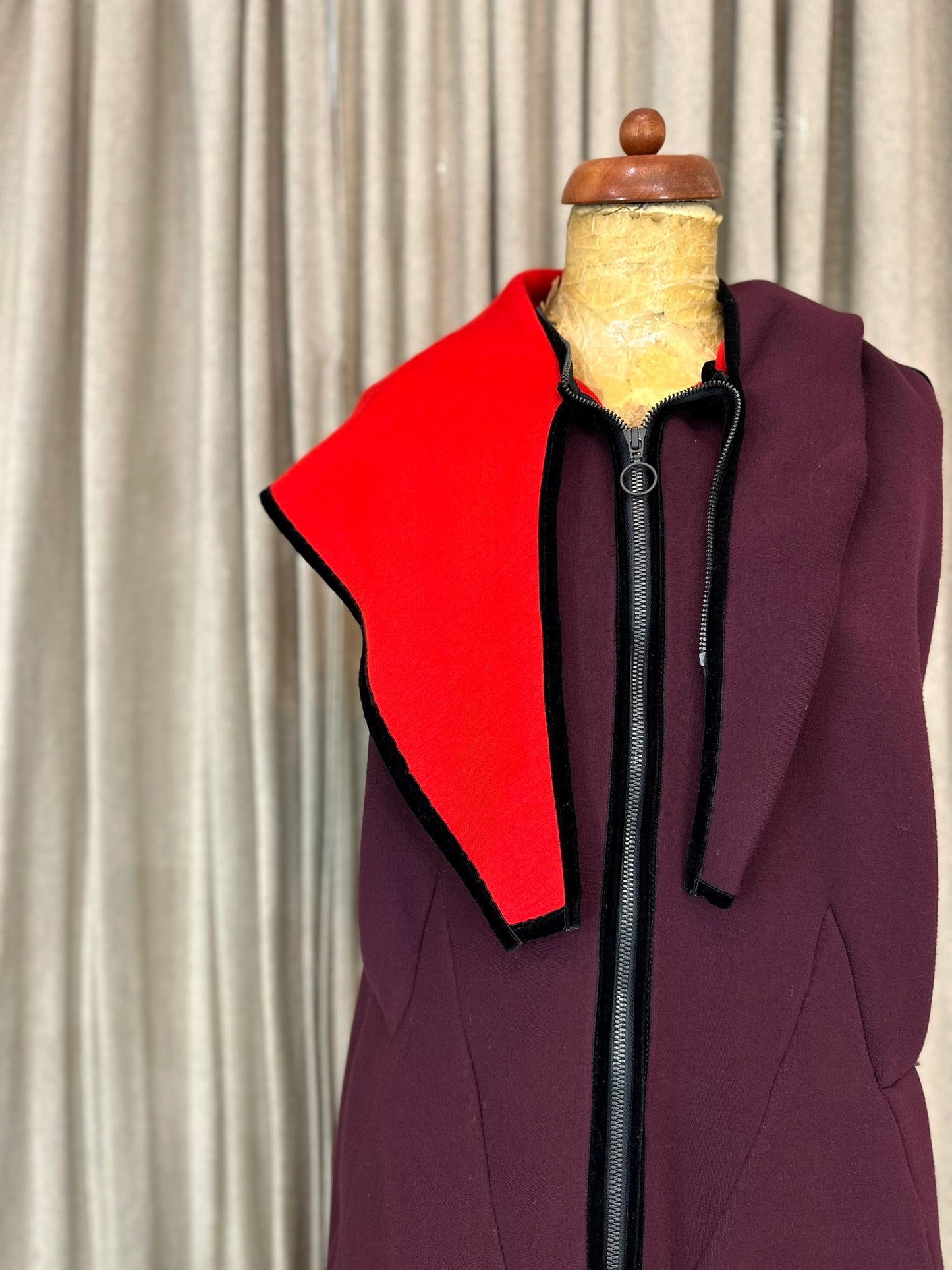 Burgundy & Red Adjustable Vest
