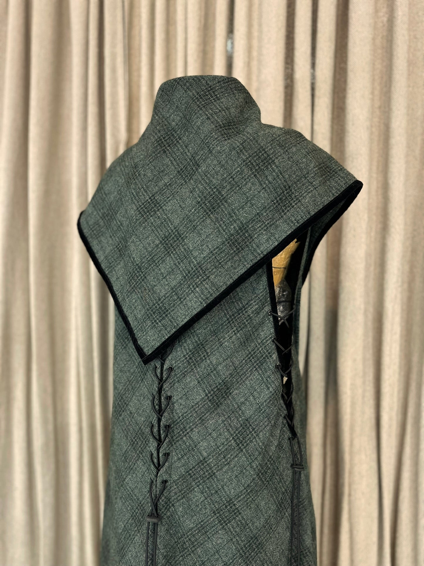 Green Checkered Adjustable Vest