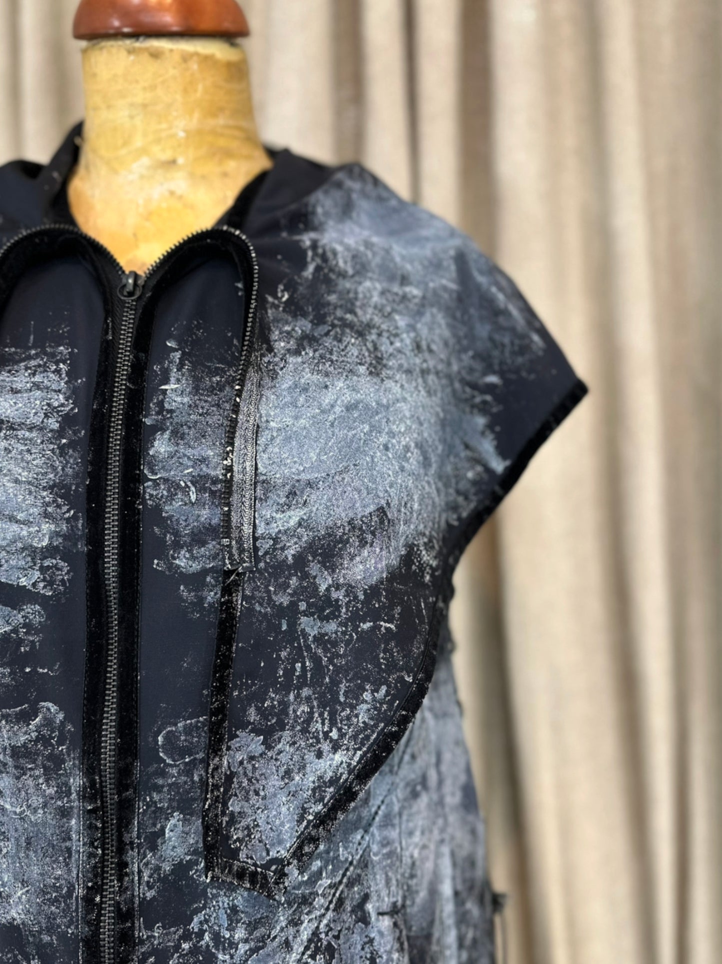 Hand-painted Black Adjustable Vest