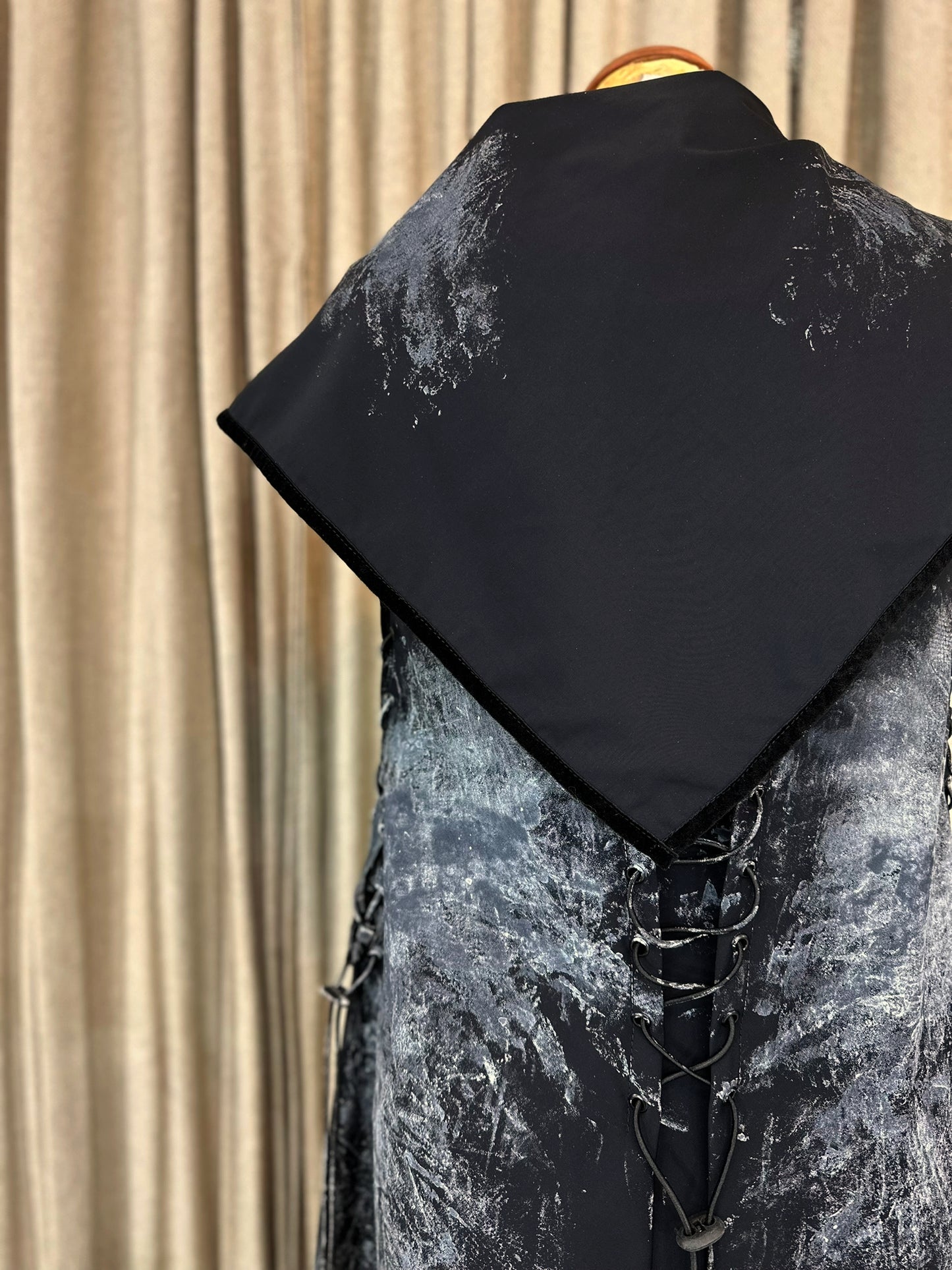 Hand-painted Black Adjustable Vest