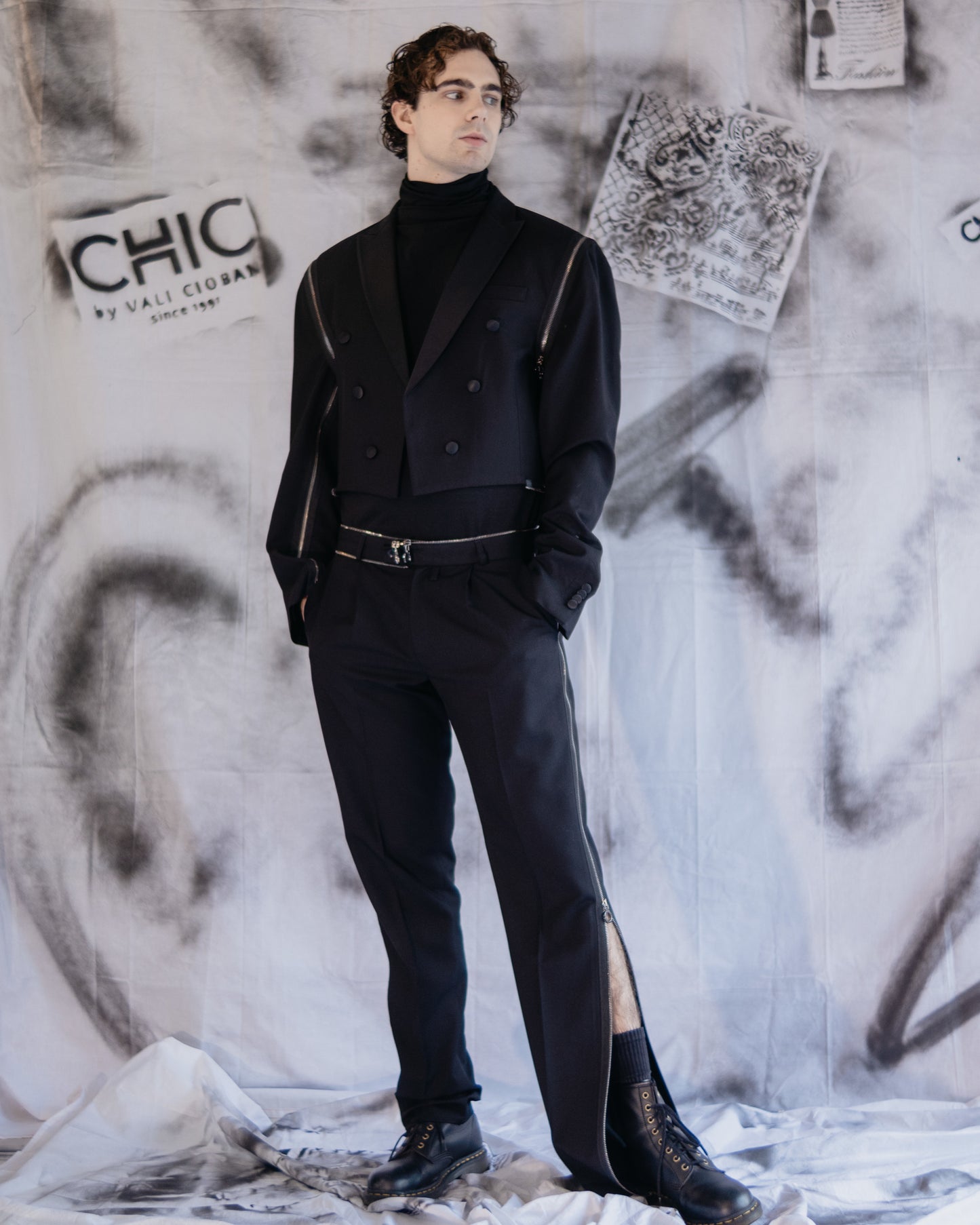 Puzzle Tailcoat With Metalic Zippers
