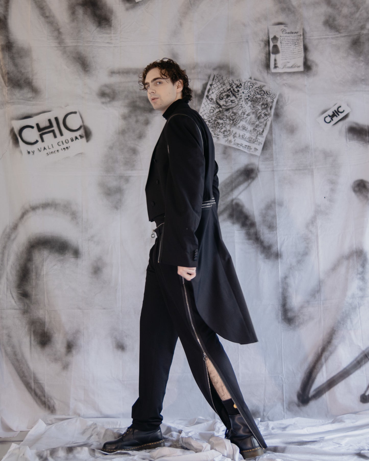 Puzzle Tailcoat With Metalic Zippers