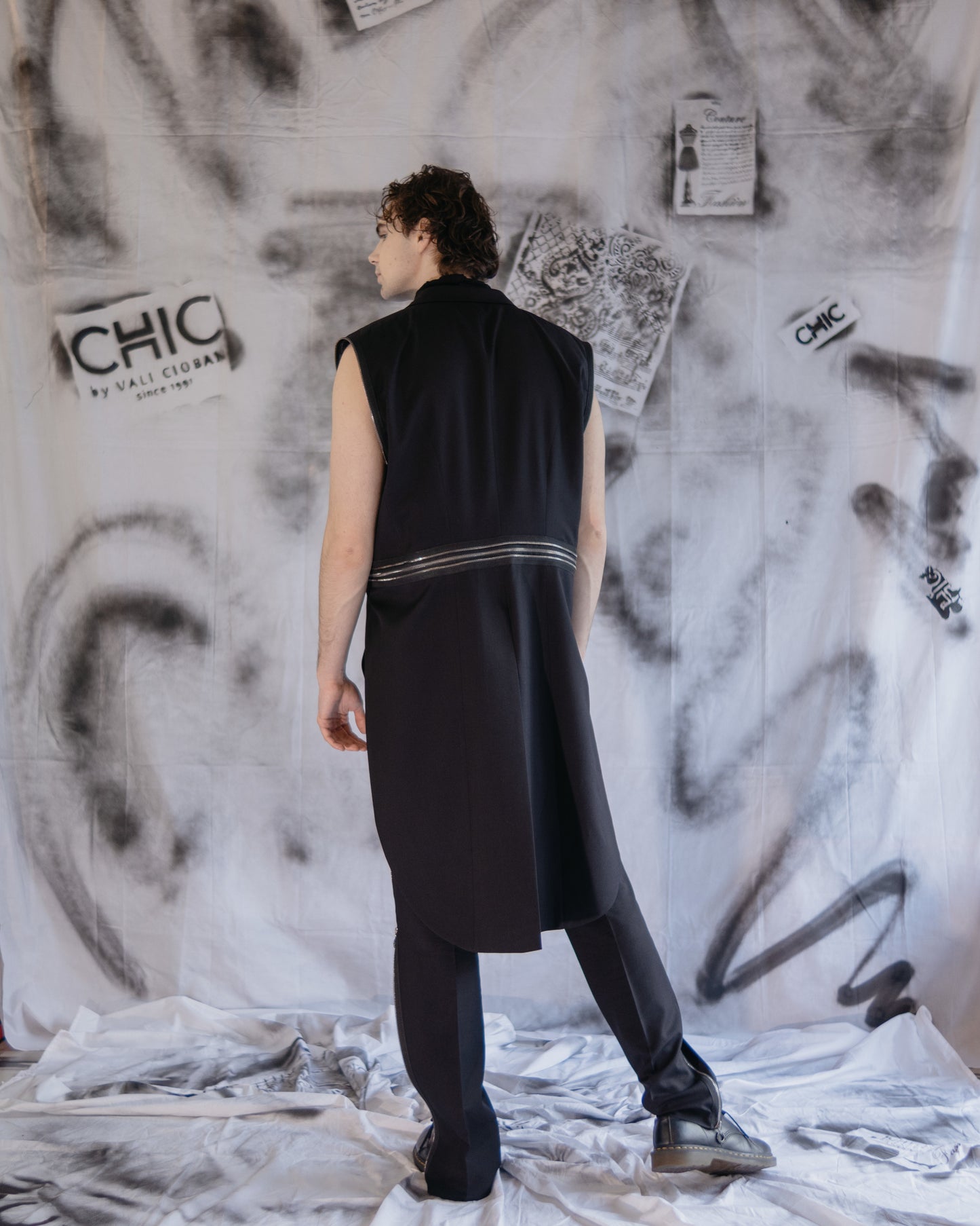 Puzzle Tailcoat With Metalic Zippers