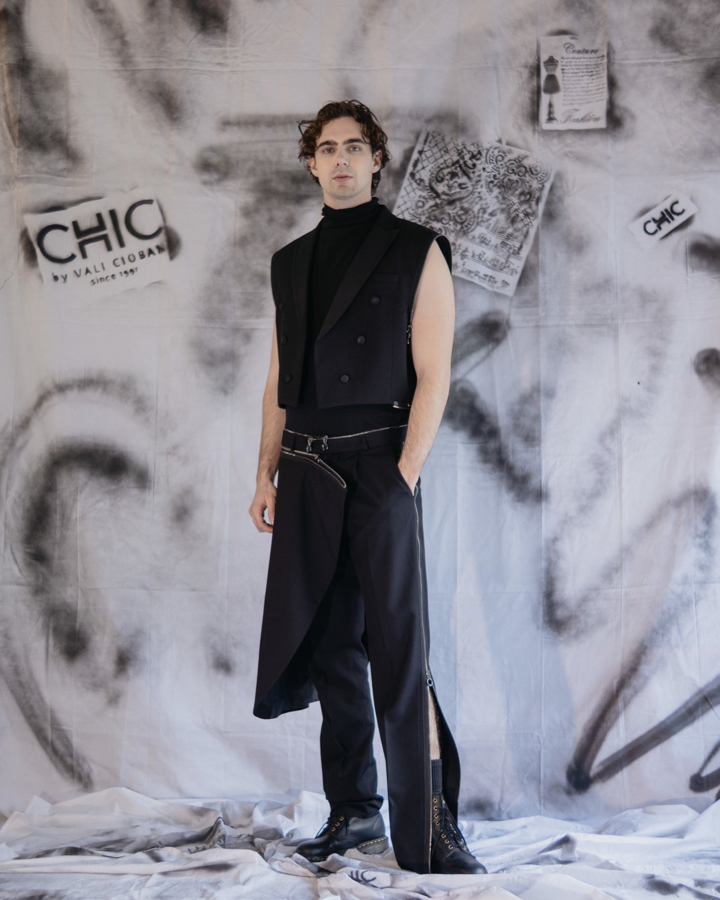 Puzzle Tailcoat With Metalic Zippers
