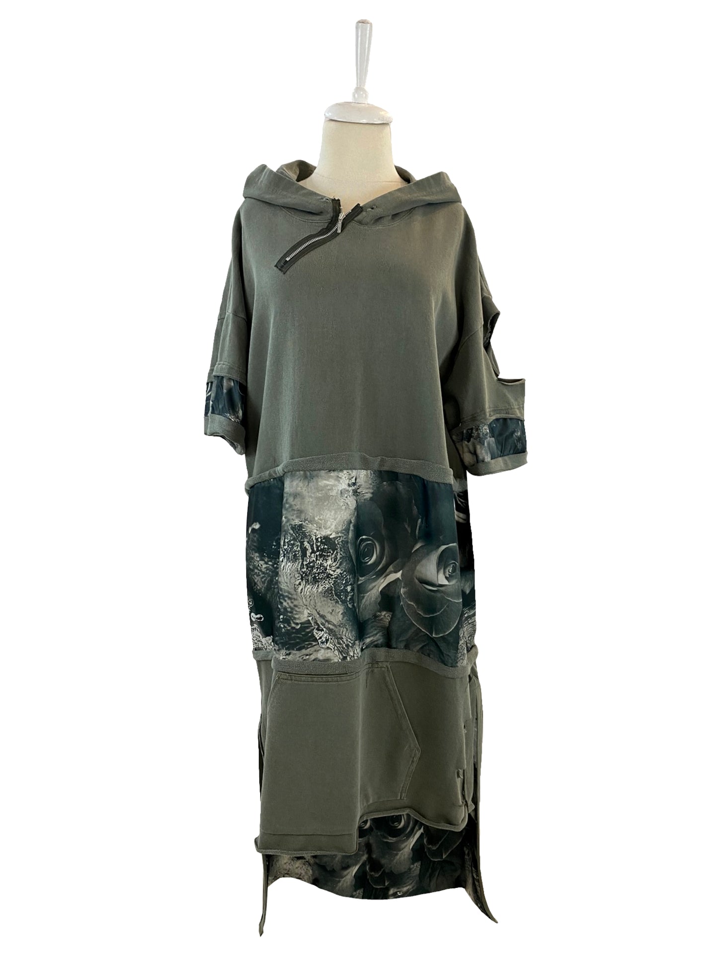 Long Hoodie With Contrast Inserts
