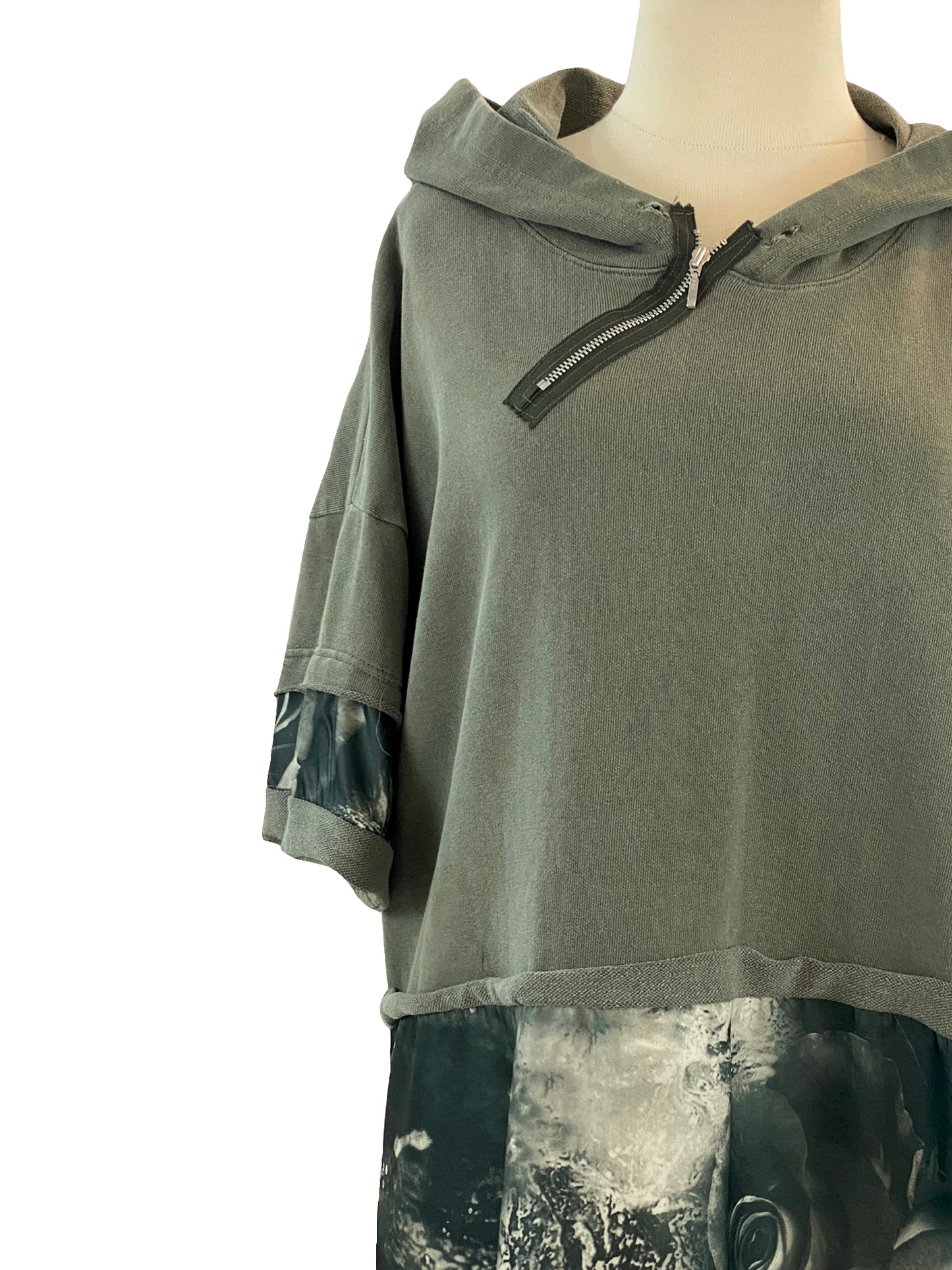 Long Hoodie With Contrast Inserts