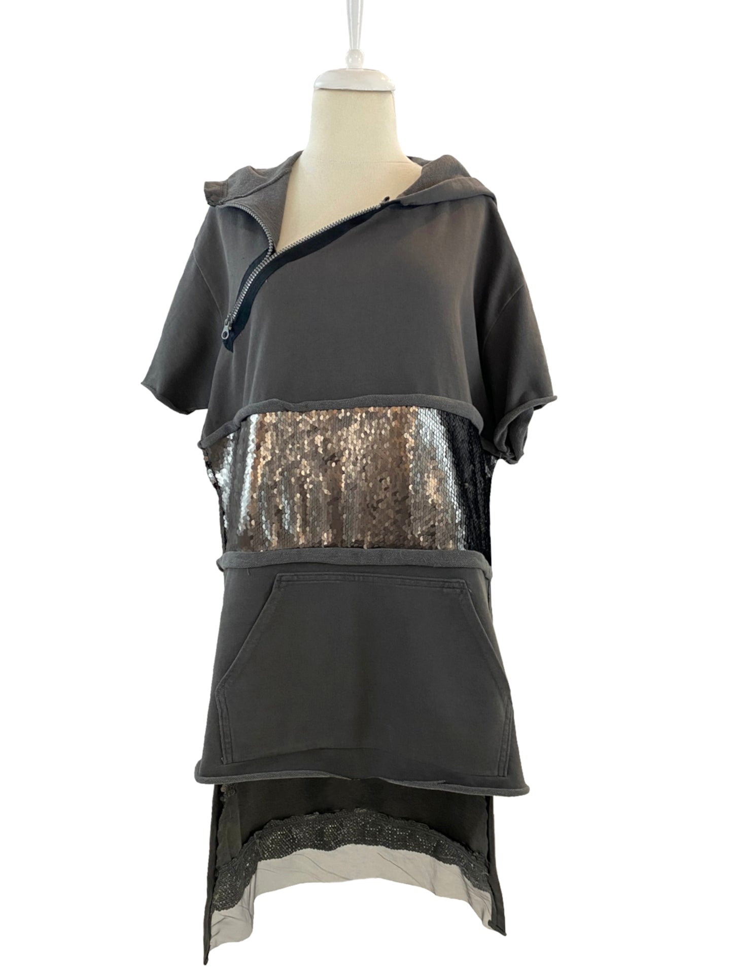 Long Hoodie With Contrast Inserts
