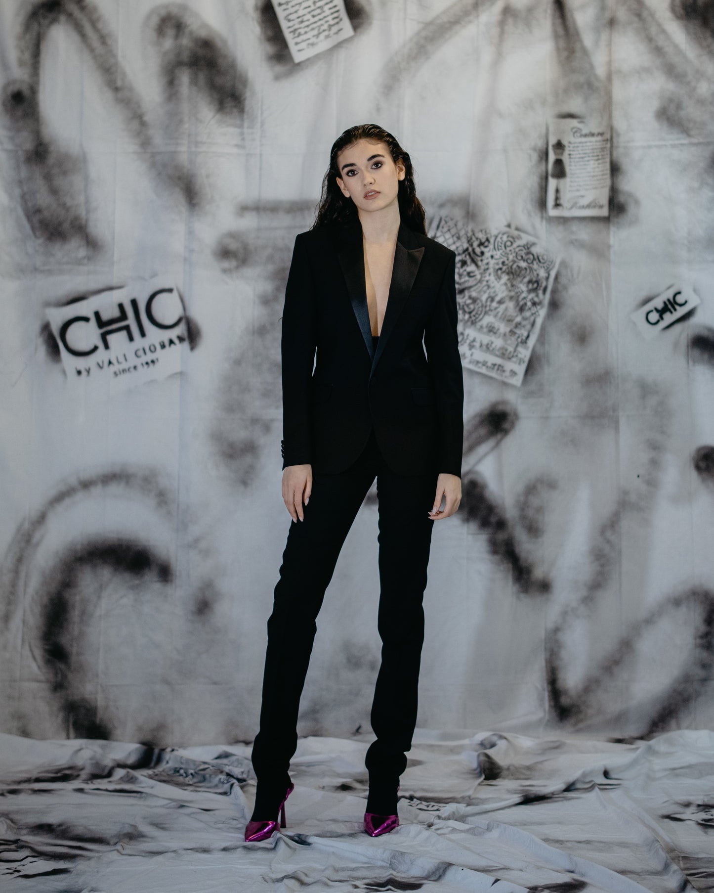 Black Smoking Jacket and Trousers
