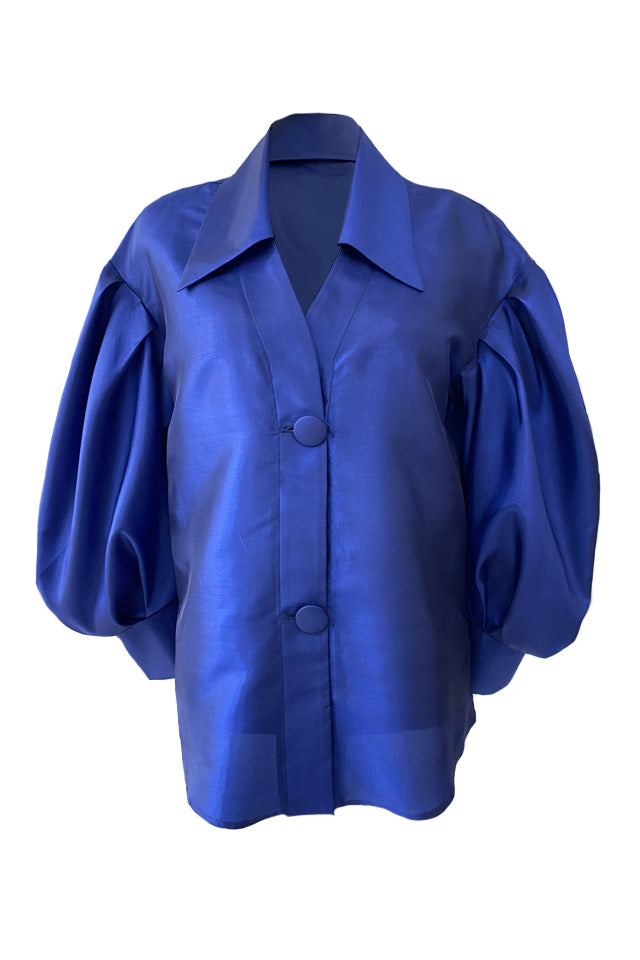 Taffeta Shirt With Oversized Sleeves