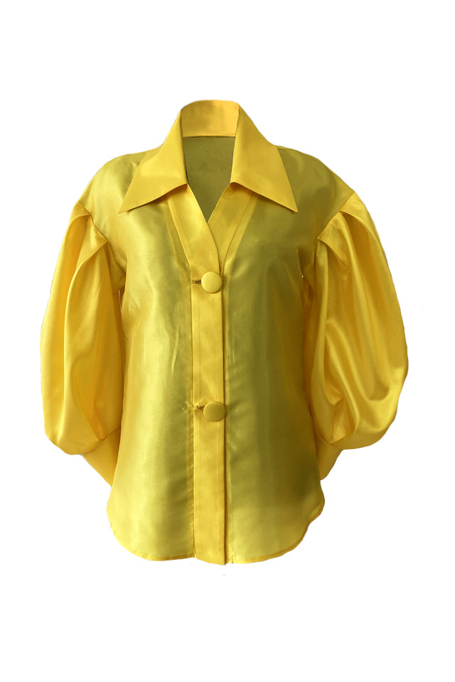 Taffeta Shirt With Oversized Sleeves
