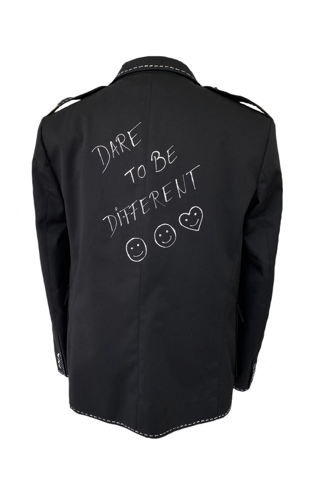 Hand-Painted Black Jacket
