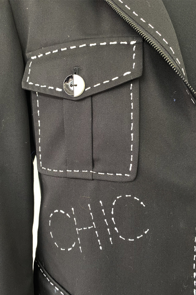 Hand-Painted Black Jacket