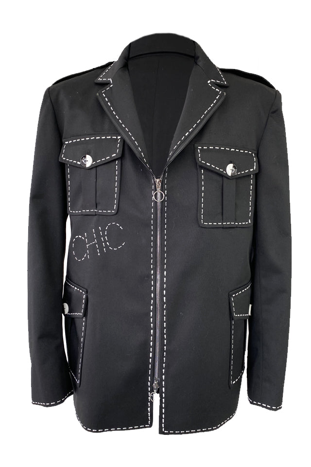 Hand-Painted Black Jacket
