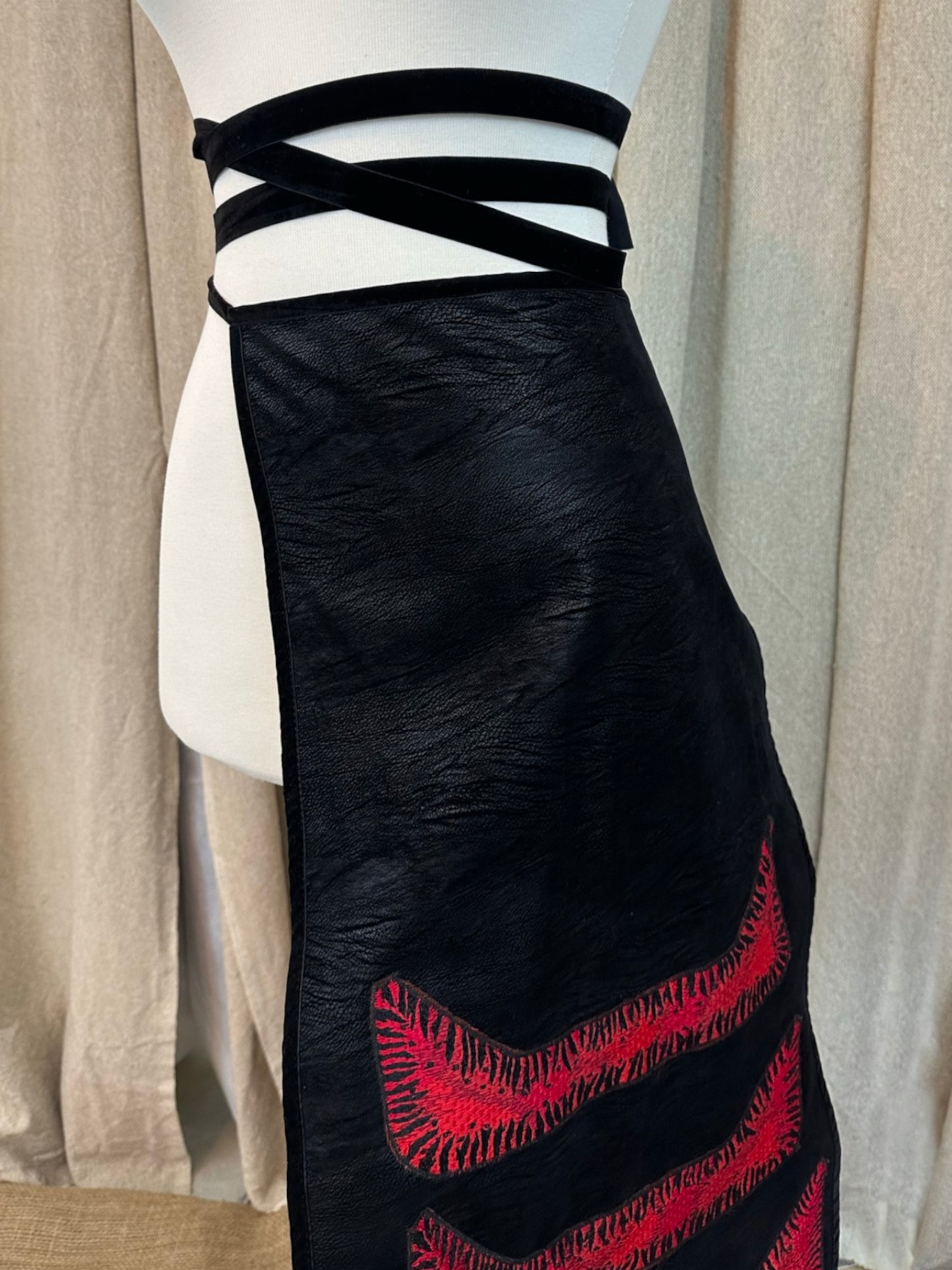 Black and Red Half-Skirt