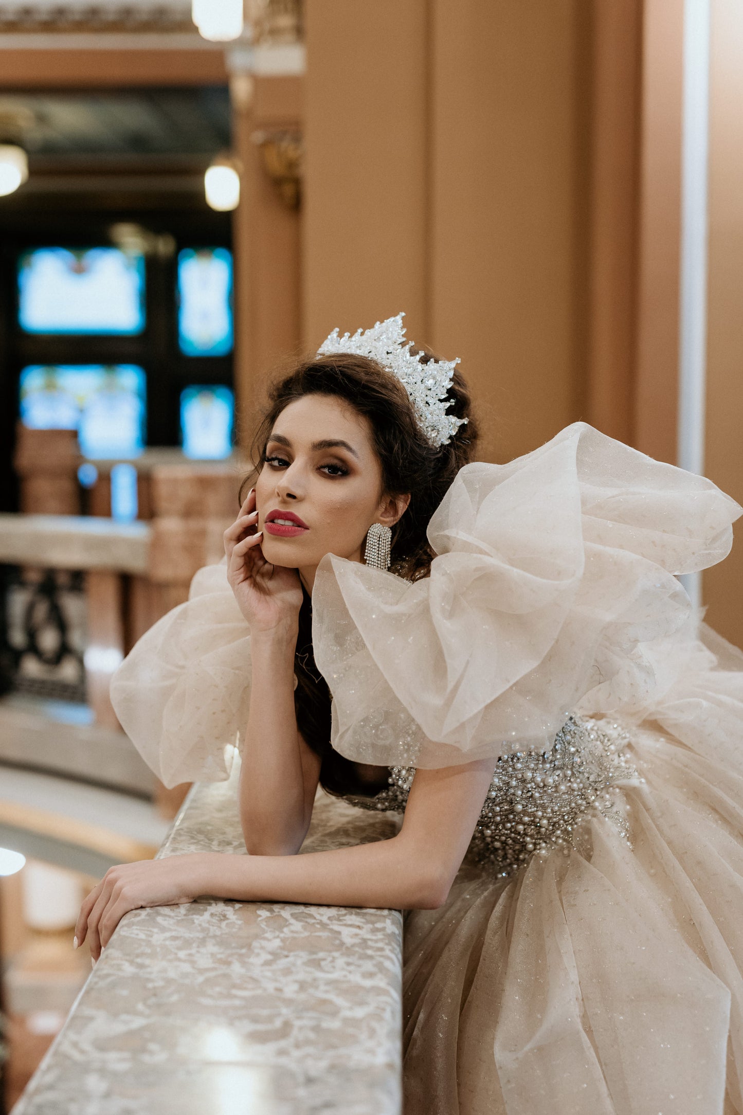 Organza Wedding Dress With Crystals