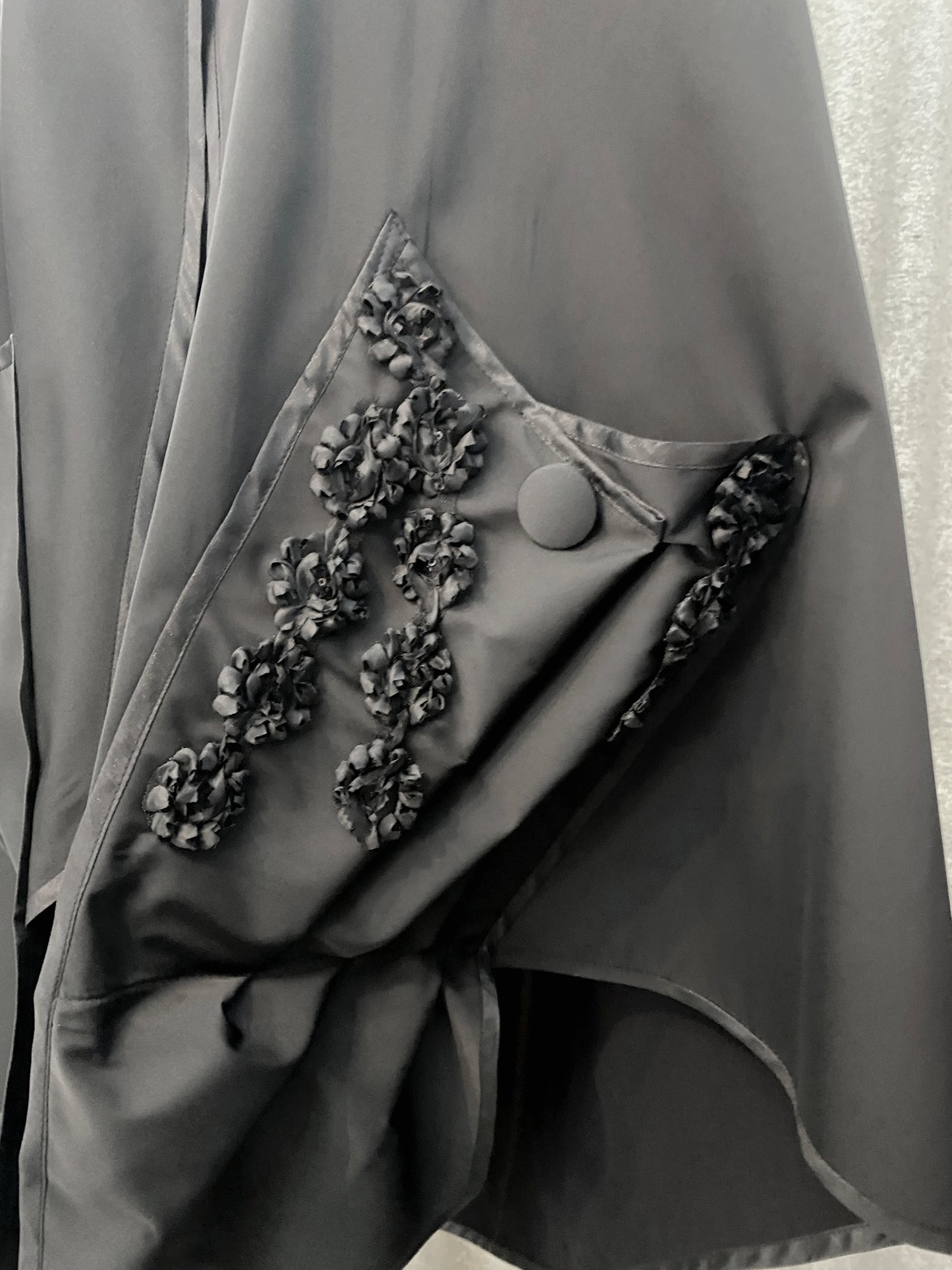 Long Black Vest With Embroidery