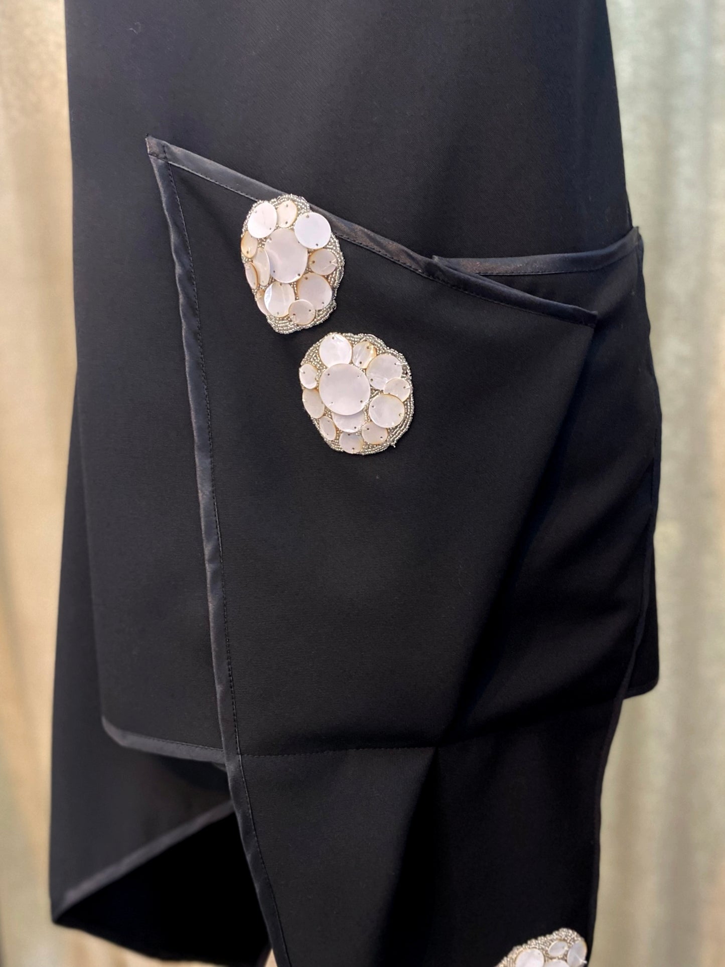 Black Vest With Floral Embroidery