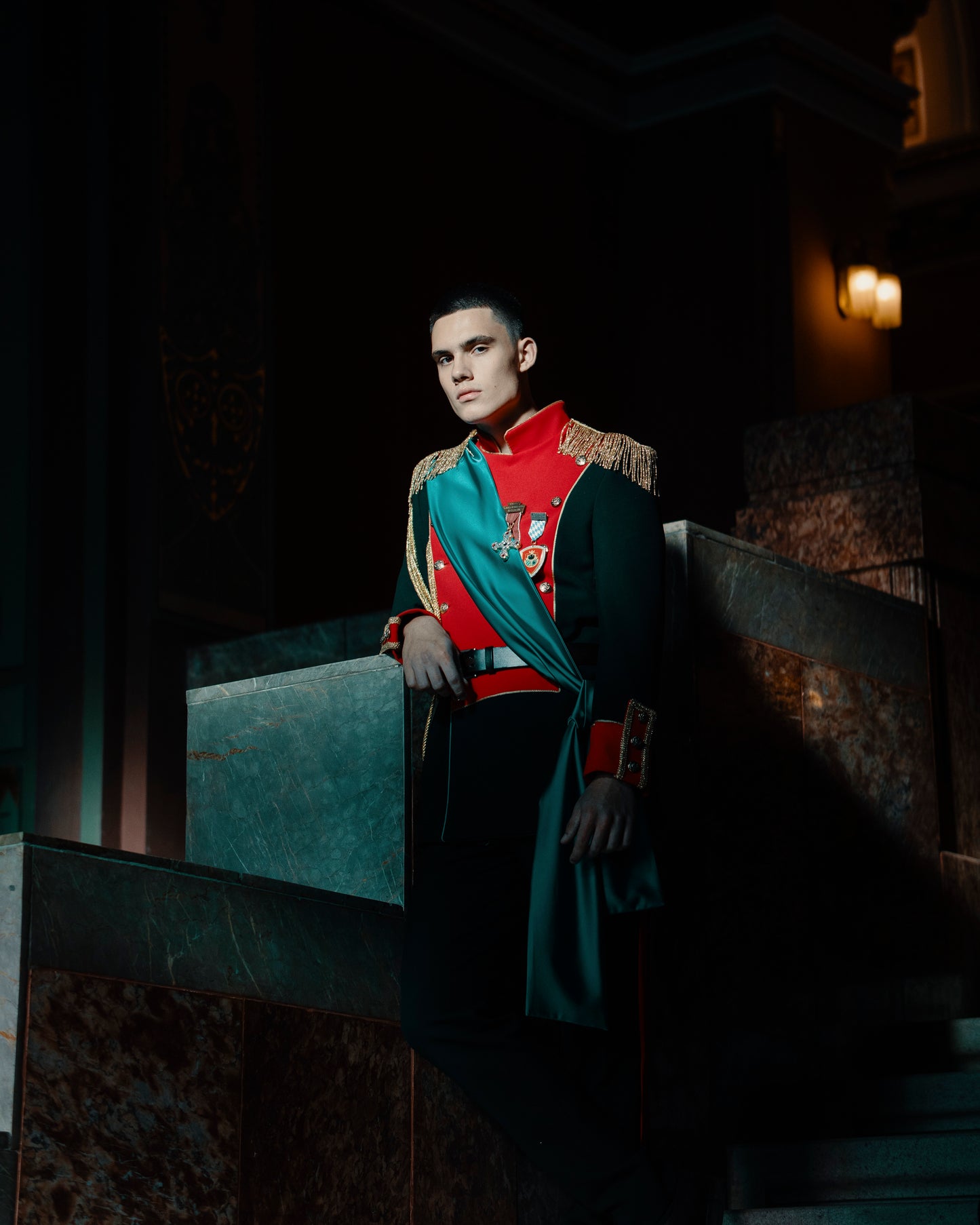 Military Inspired Decorated Jacket And Trousers
