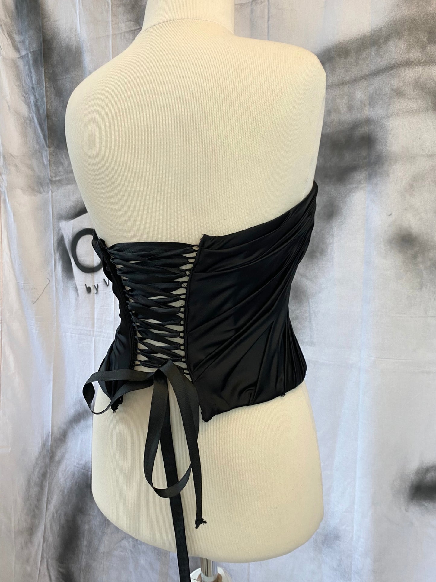 Puzzle Taffeta Draped Corset