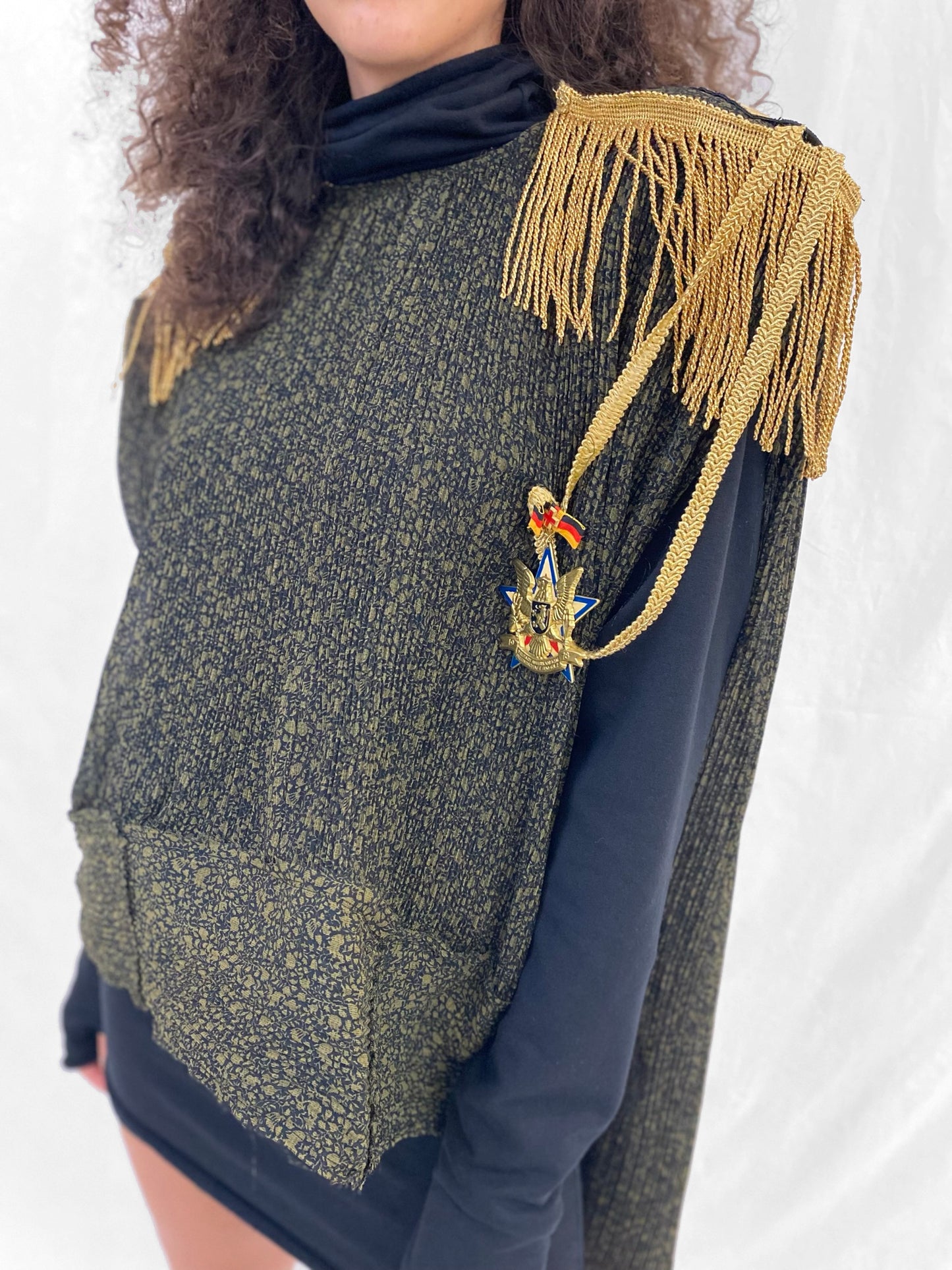 Dark Olive Cape Top