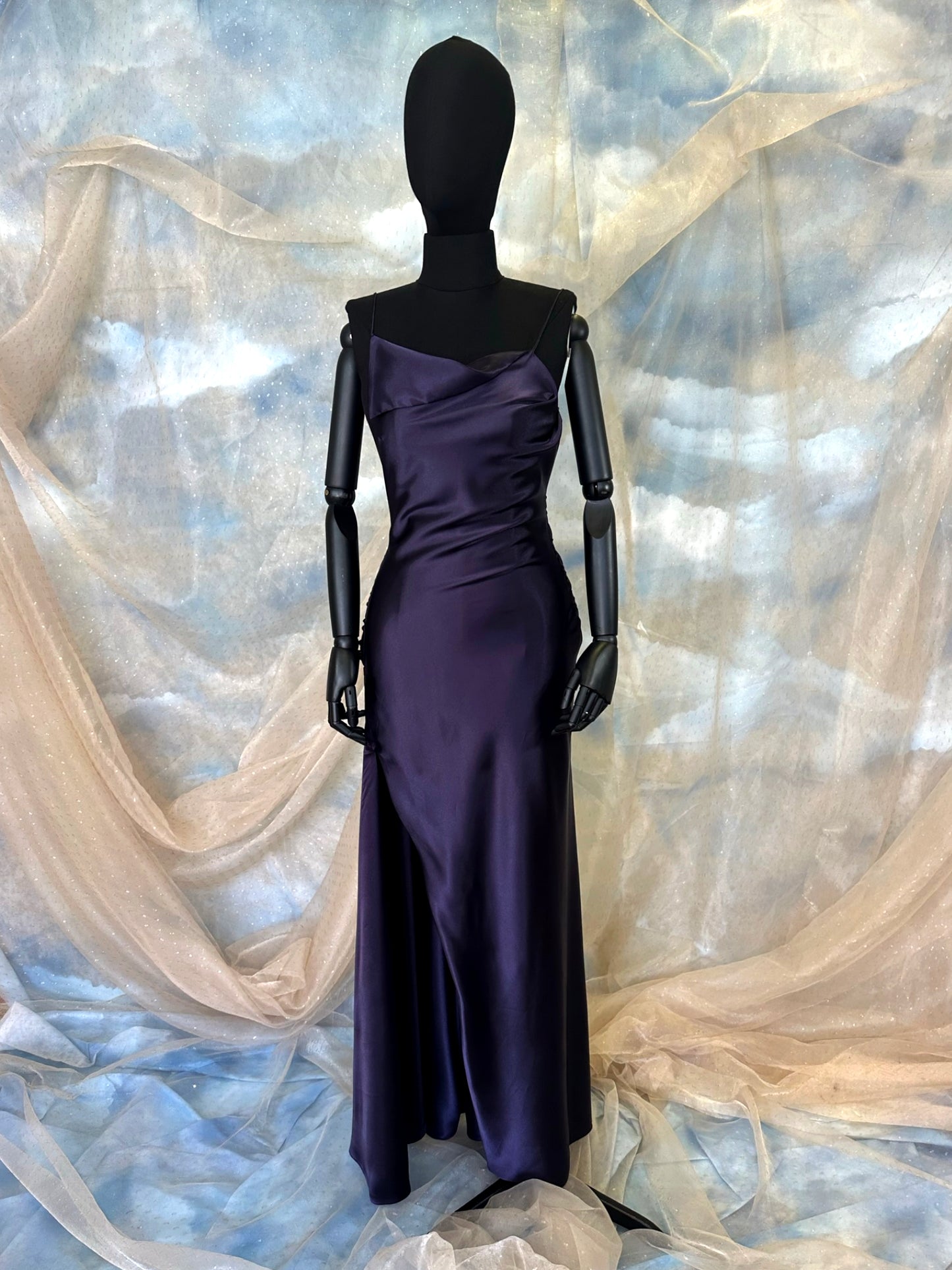 Dark Purple Cutout Slip Dress