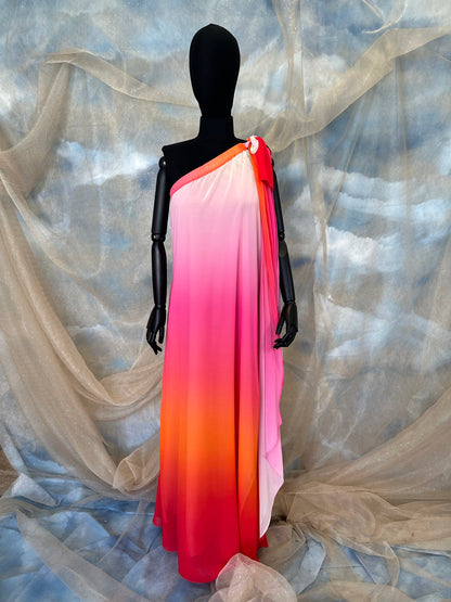 One Shoulder Gradient Dress