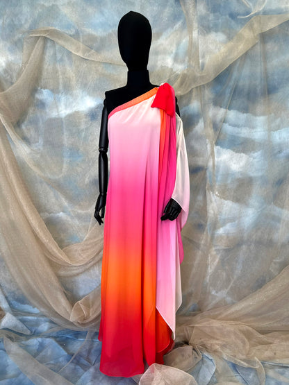 One Shoulder Gradient Dress