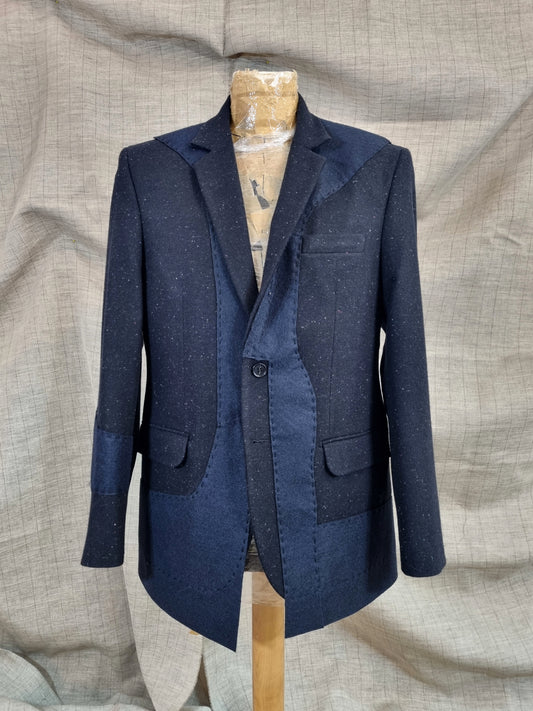 Dark Blue Patched Jacket