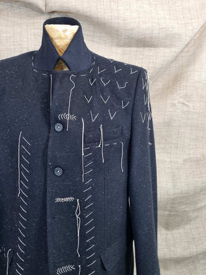 Jacket With Handmade Decorative Stitches