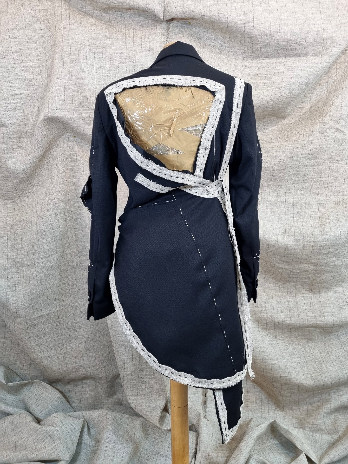 Cut-Out Tailcoat With Handmade Decorative Stitching